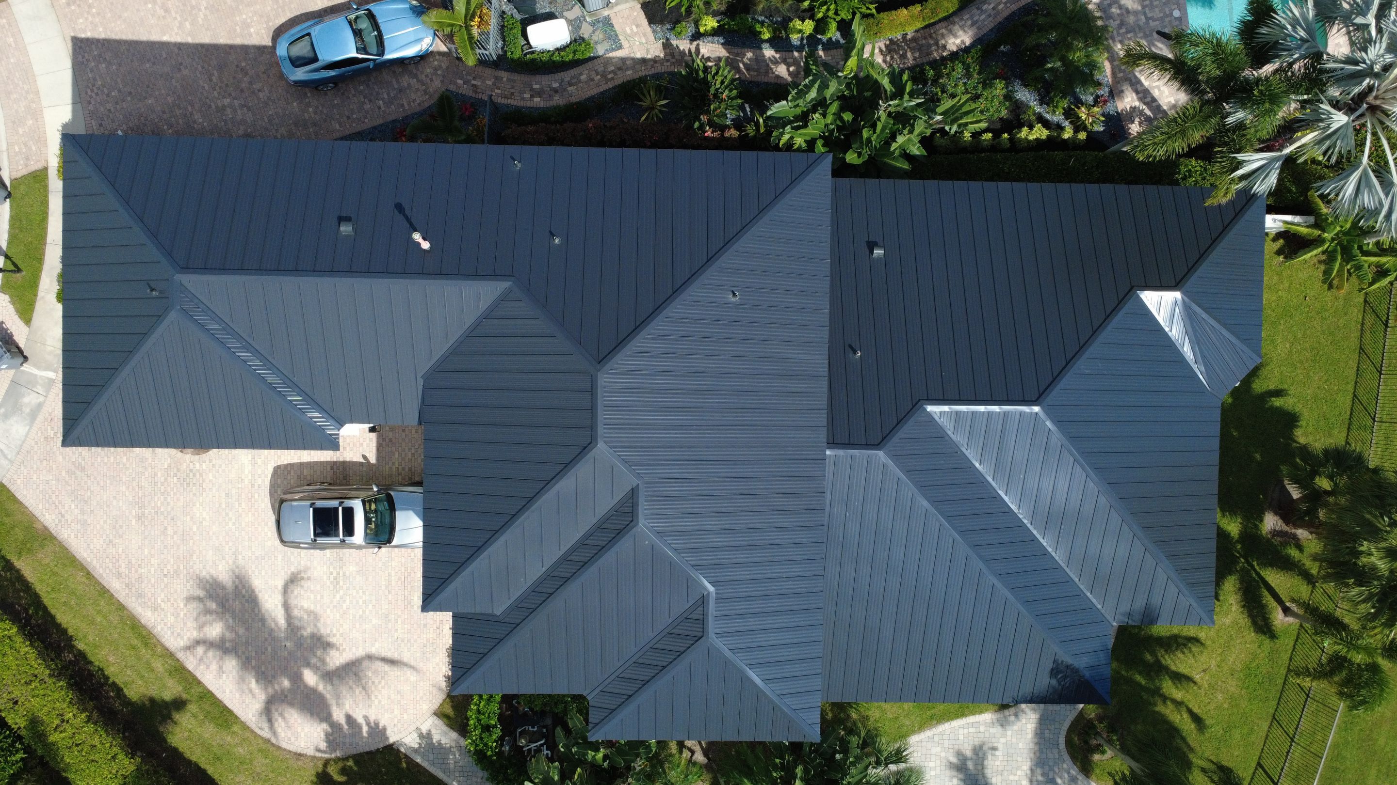 Residential Roofing Installation using 1" Nail strip metal roof by BLUES BROTHERS ROOFING
