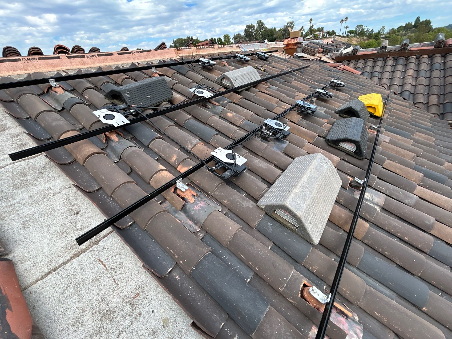 Solar Panel and Clay Tile Roof Installation in Hidden Hills by AWS Solar