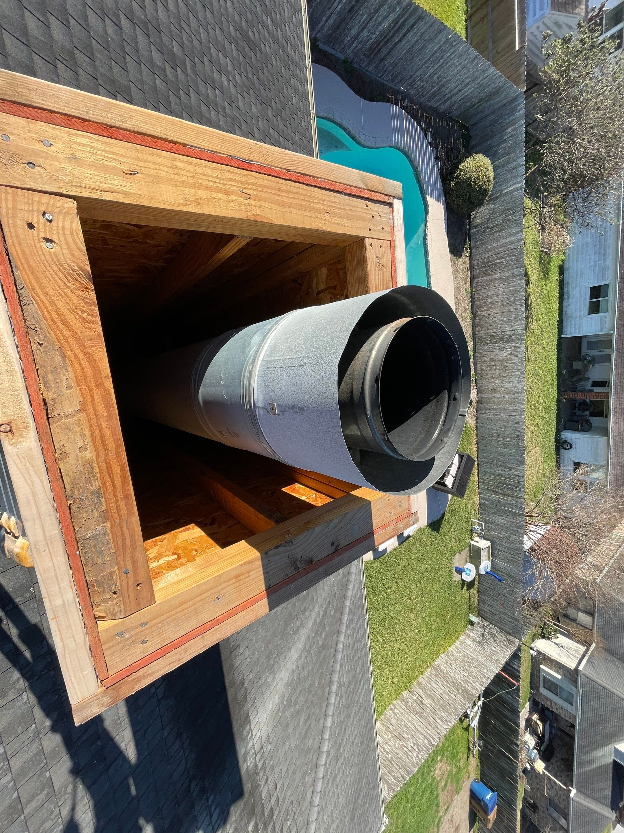 Residential Roofing Repair Replacing Chimney Cap by Lighthouse Roofing