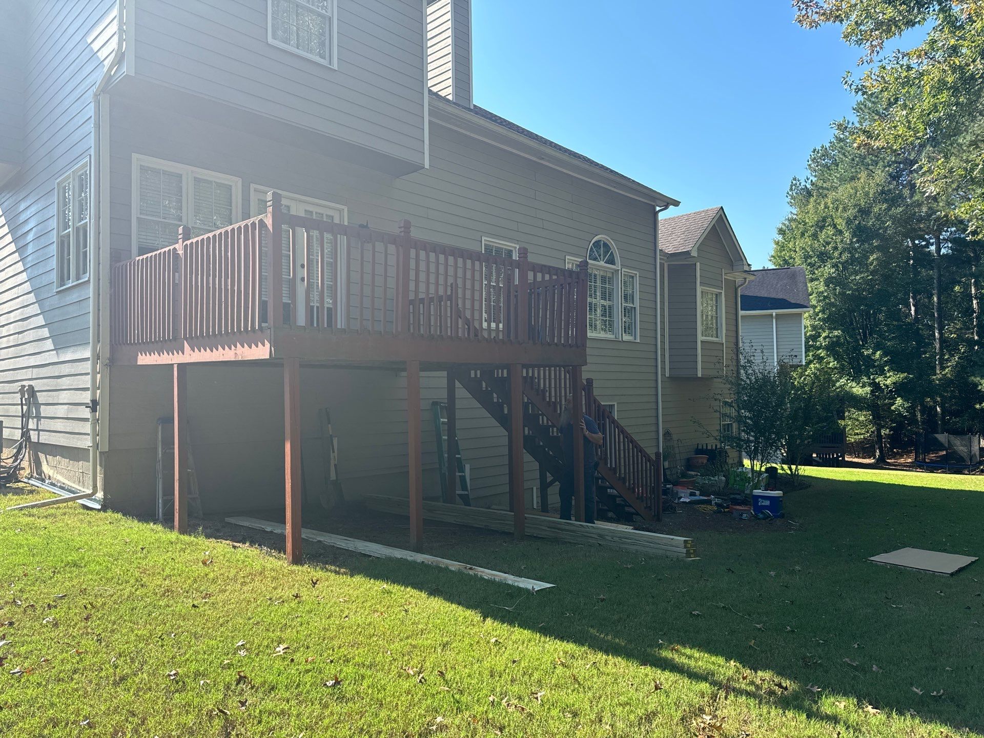 Elevated Multi-Level Composite Deck Replacement in Duluth, Georgia by Swift Home Renovations