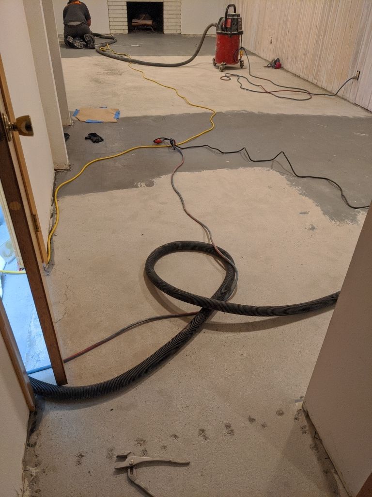 Basement Croc Floor Transformation using Pebble Beach by Croc Coatings, LLC