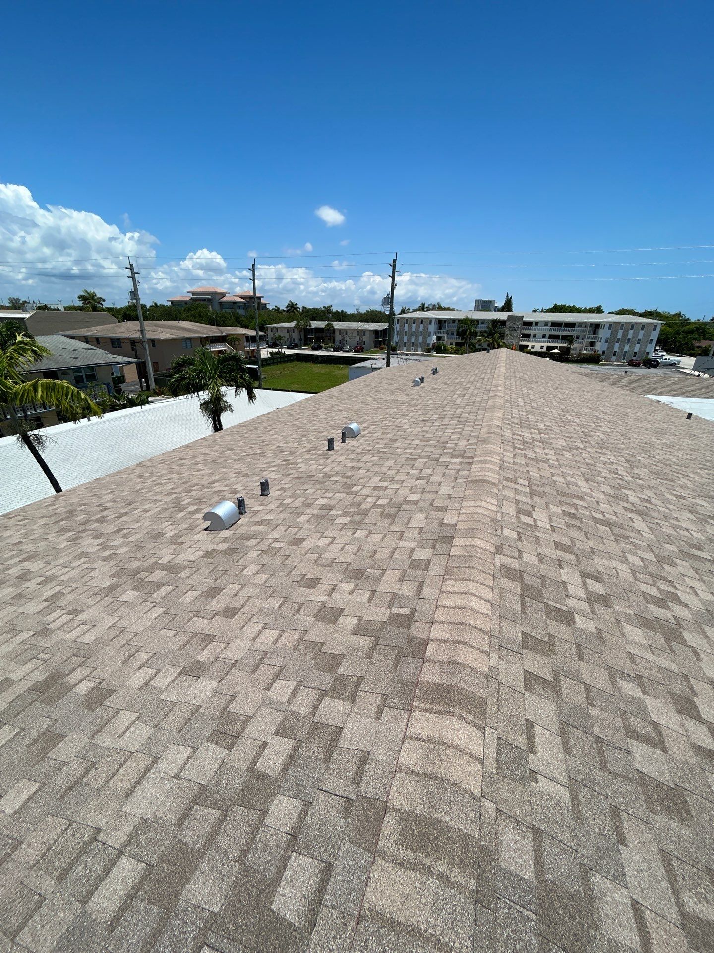 Commercial Roofing Installation using CERTAINTEED LANDMARK AR (SUNRISE CEDAR) by Earl W. Johnston Roofing 