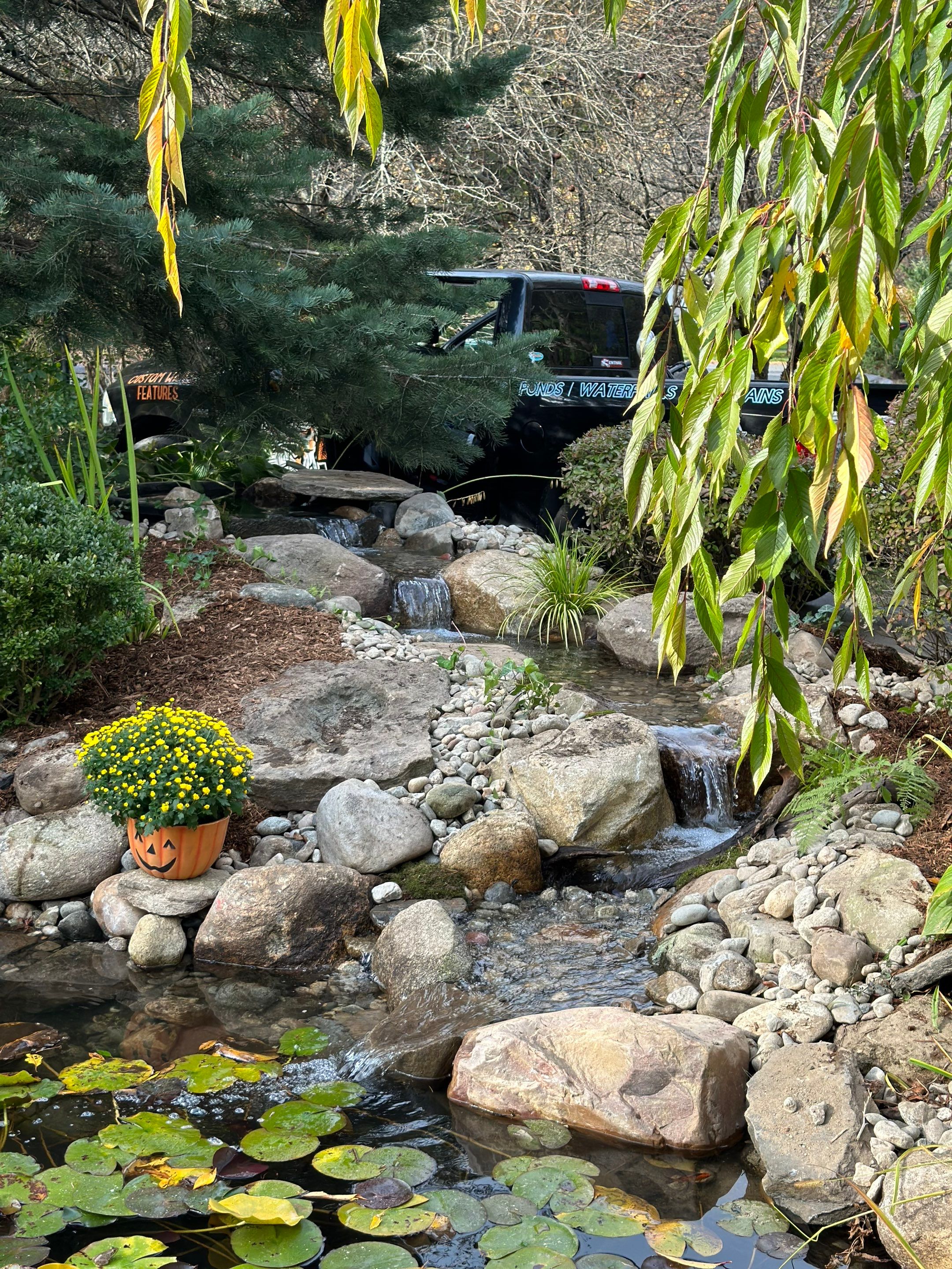 Waterfall Rebuild in Amherst by Wicked Water Gardens