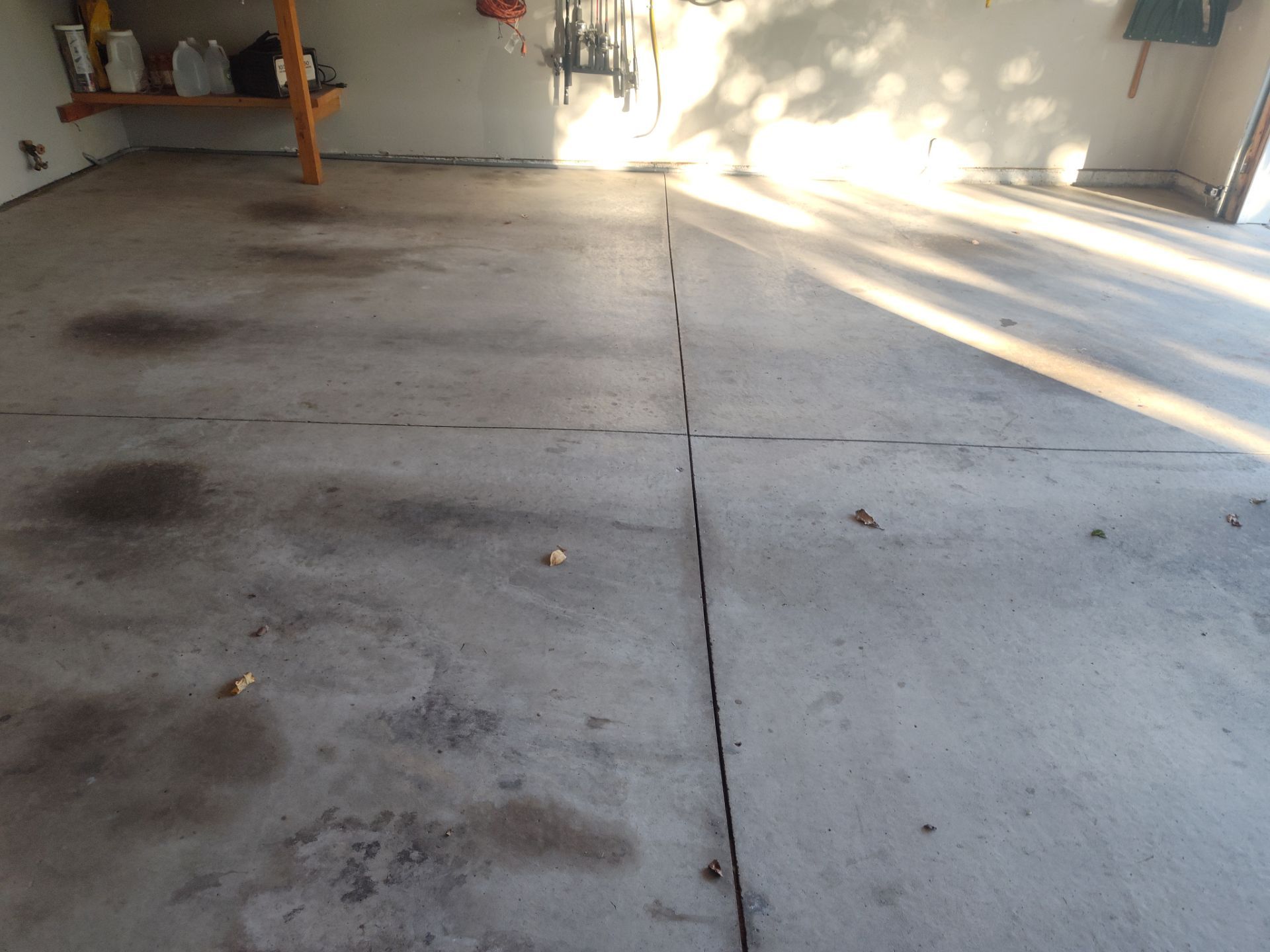 Close Up View of This Customer's New Flake Coating by Revival Concrete Coatings