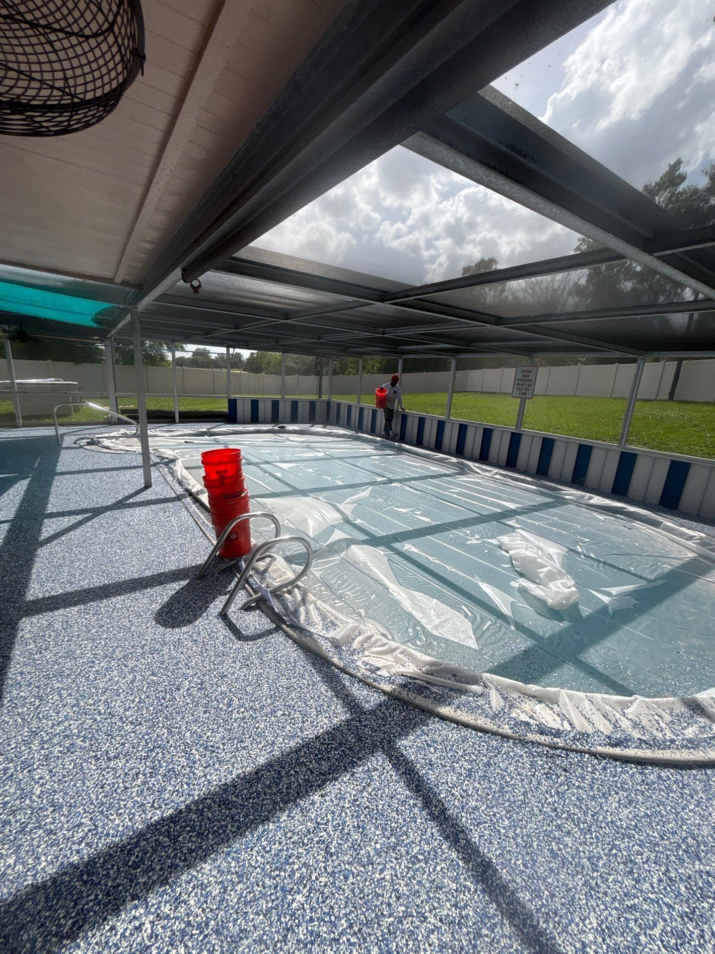 Lake Wales Pool Deck Concrete Coating with Orbit Flake by Performance Floors & Coating