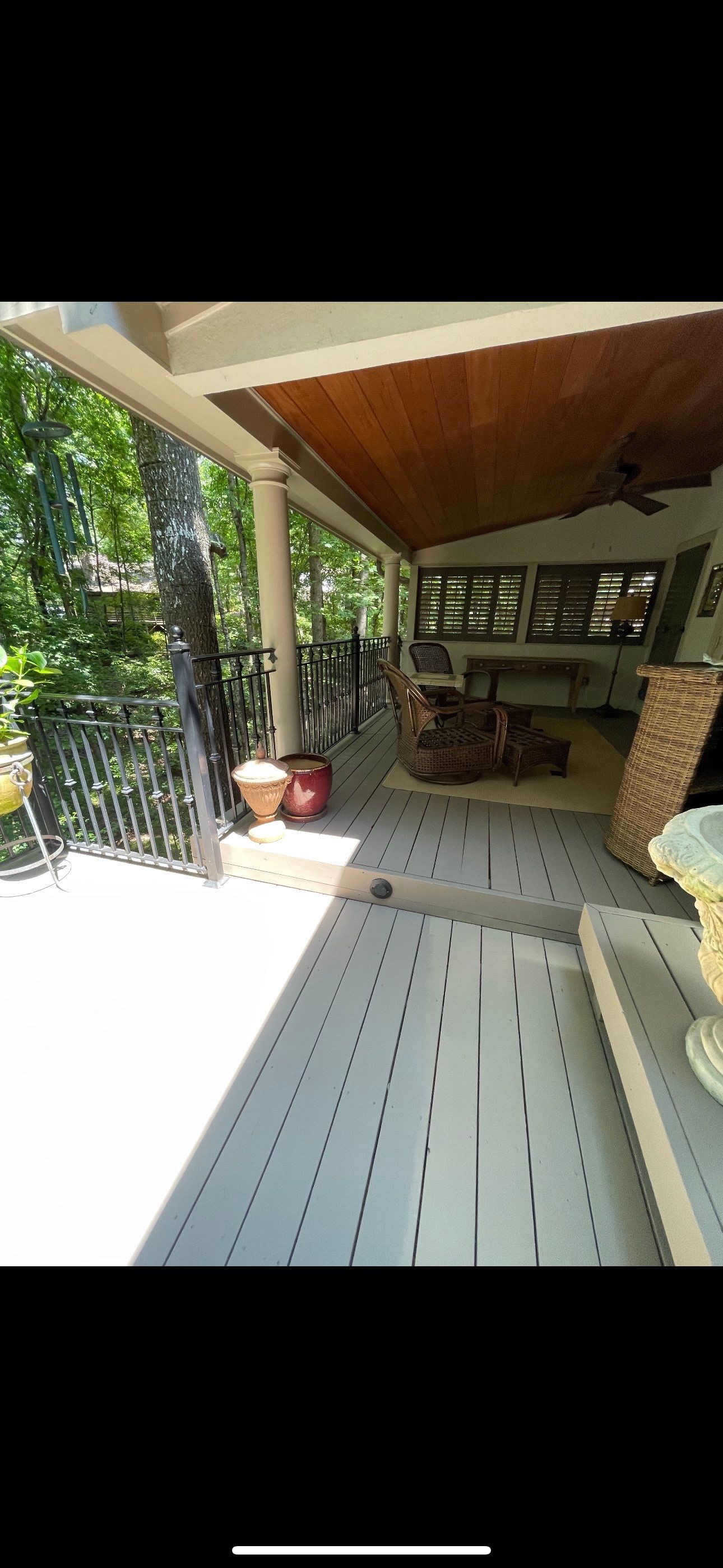 Custom Tiered Composite Deck and Covered Porch in Alpharetta by Swift Home Renovations