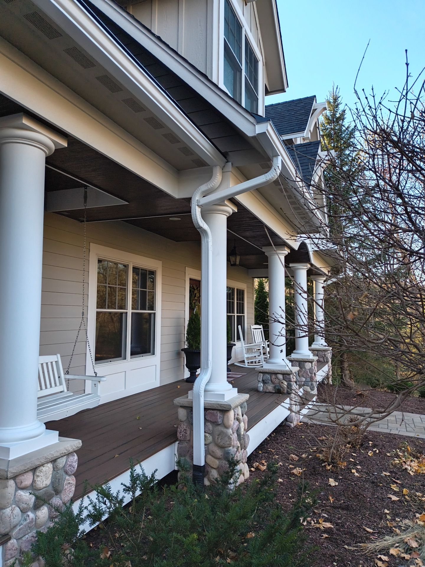5-Inch White Gutters with Leaf Sentry Gutter Protection – Wayzata, MN by Next Level Seamless Gutters / Exteriors Inc.