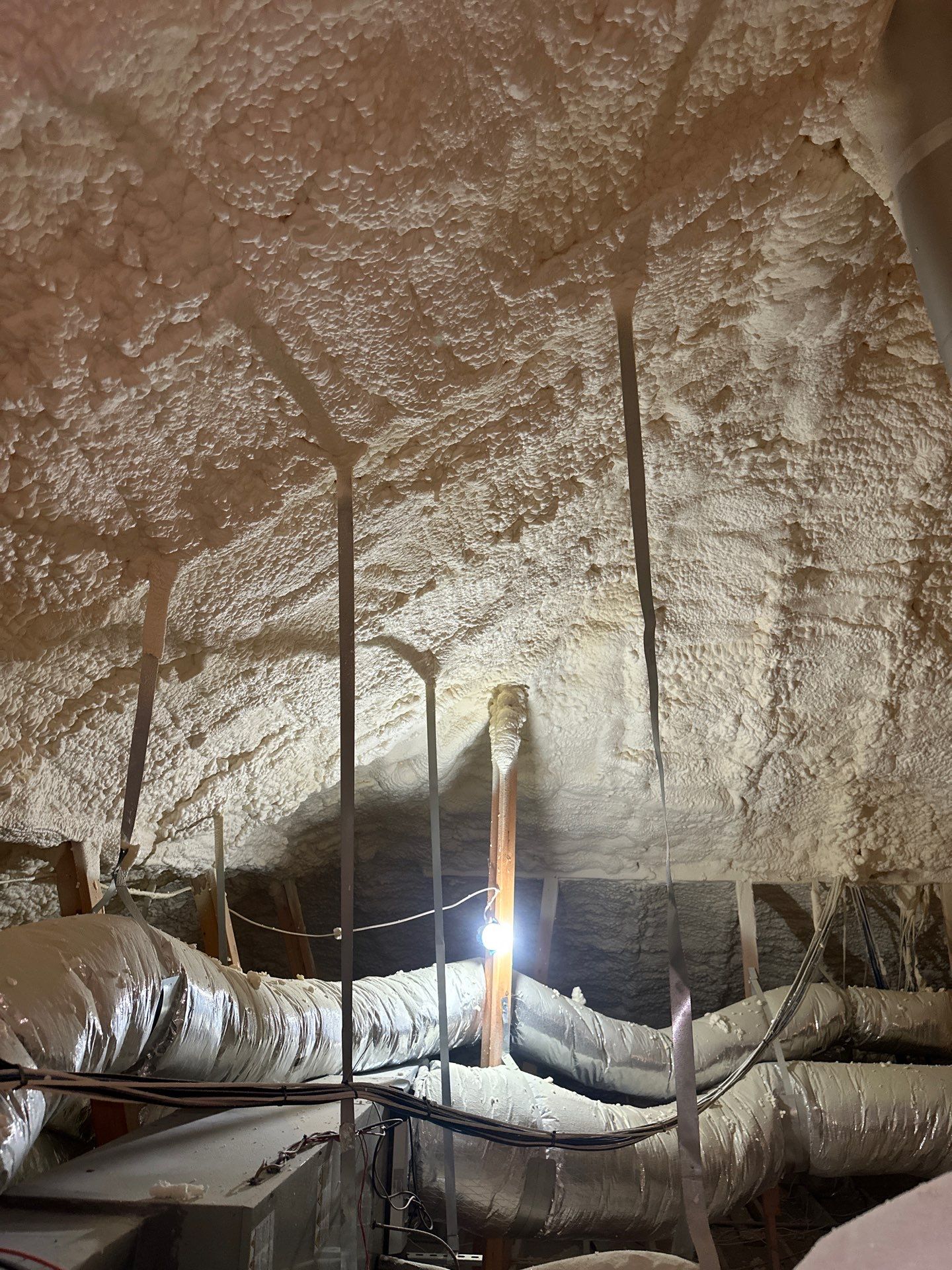 Spray foam insulation removal & re spray by Apex Insulation Solutions