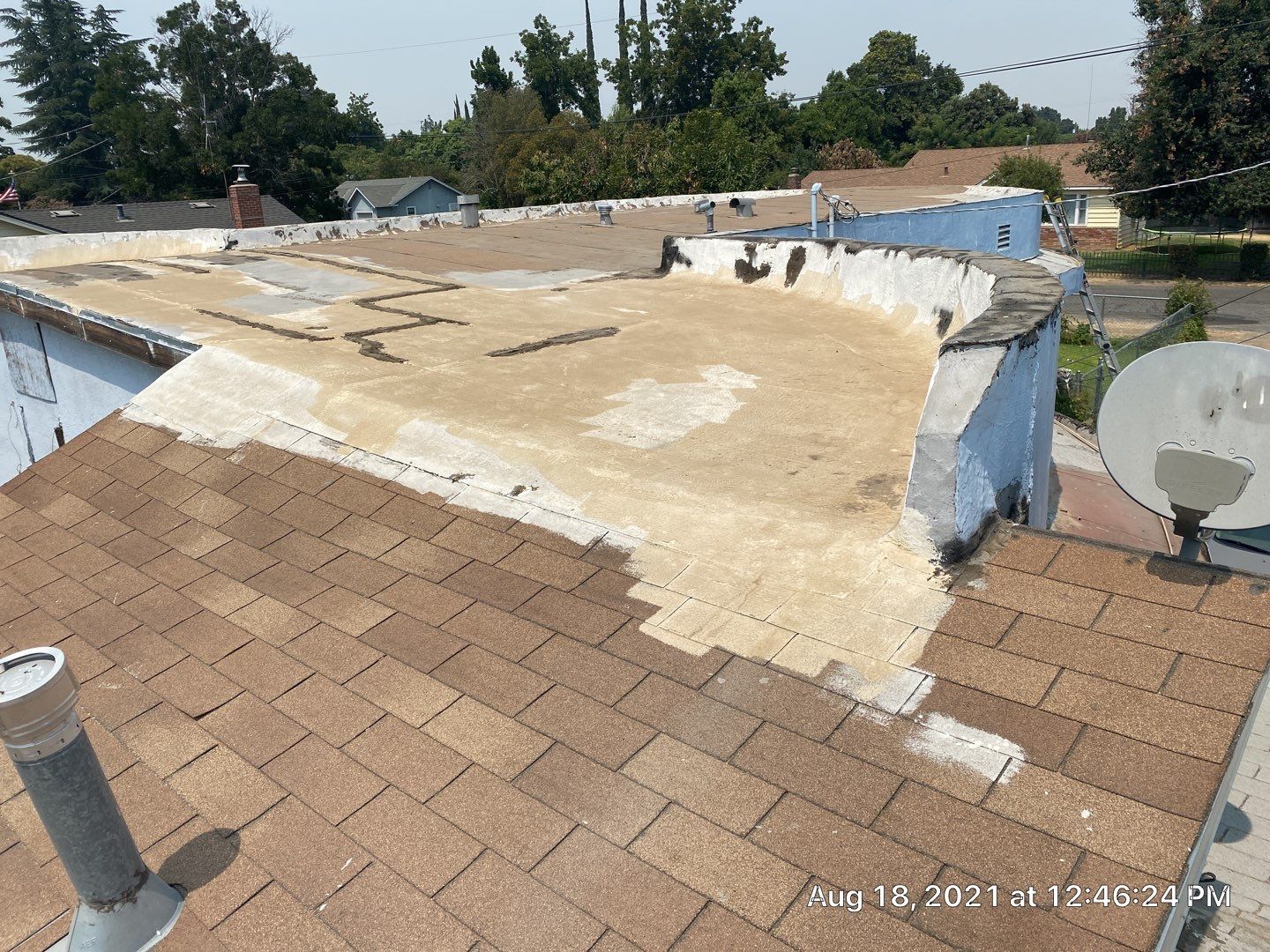 Residential Roofing Installation using Spray foam roofing insulation and General Coatings acrylic coatings by Straight Edge Roofing Inc
