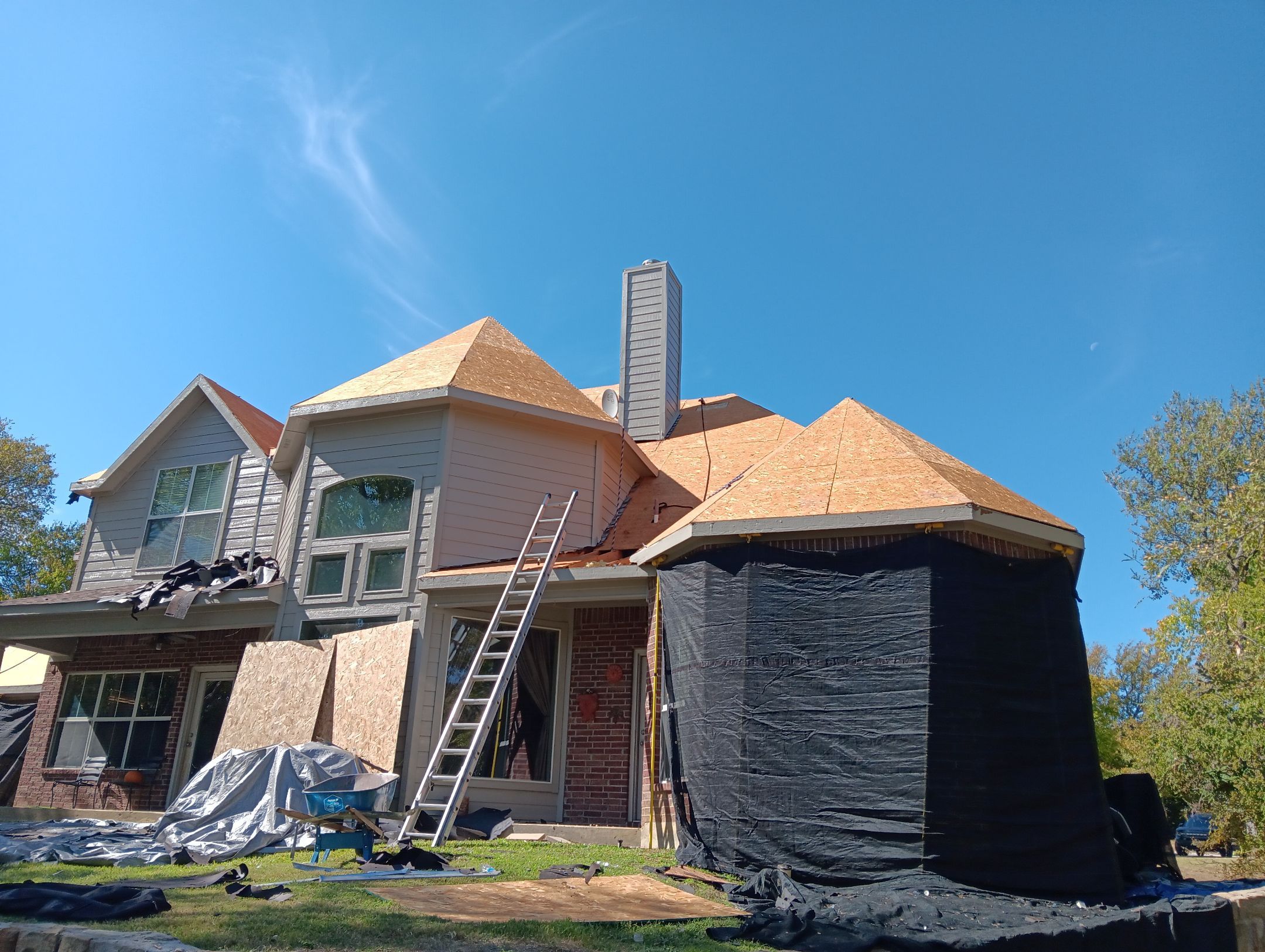 Insurance Claim Roof Paint and Gutters by Tex-Line Roofing