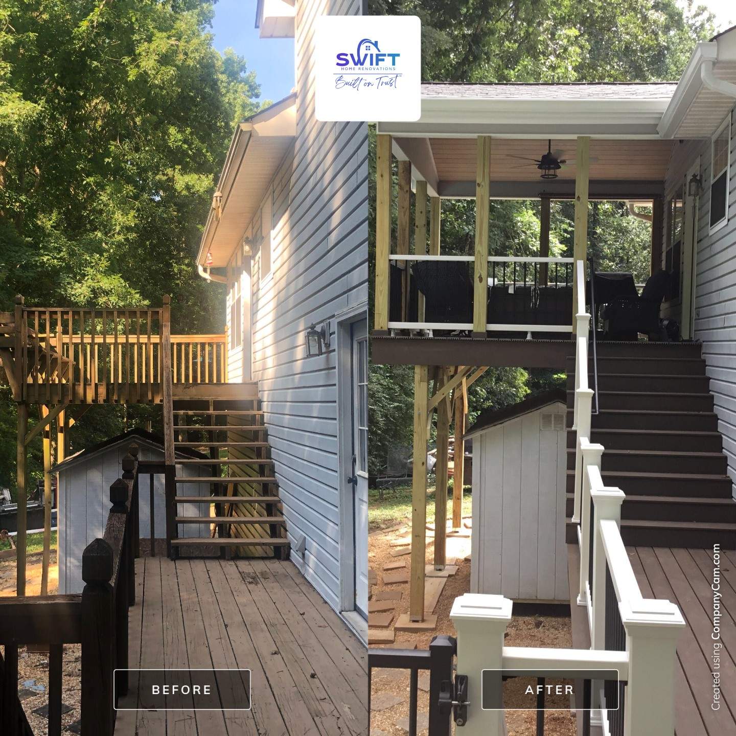 Custom Composite Deck and Screened Porch Installation in Canton by Swift Home Renovations