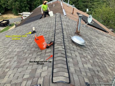 Residential Roofing Installation using Landmark Shingles Color Weatherwood