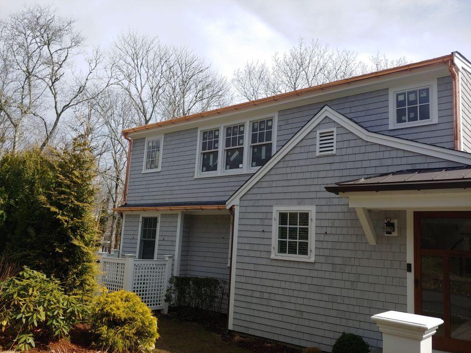 Gutter Installation using 6" Half Round Copper Gutter by Gutter Pro Enterprises