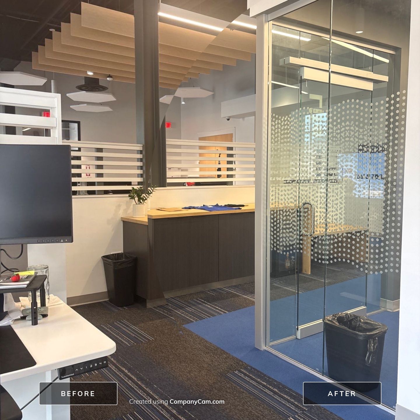 Modern Office Interior Build Out with Acoustic Ceilings in Lincoln by CompanyCam Sales Demo