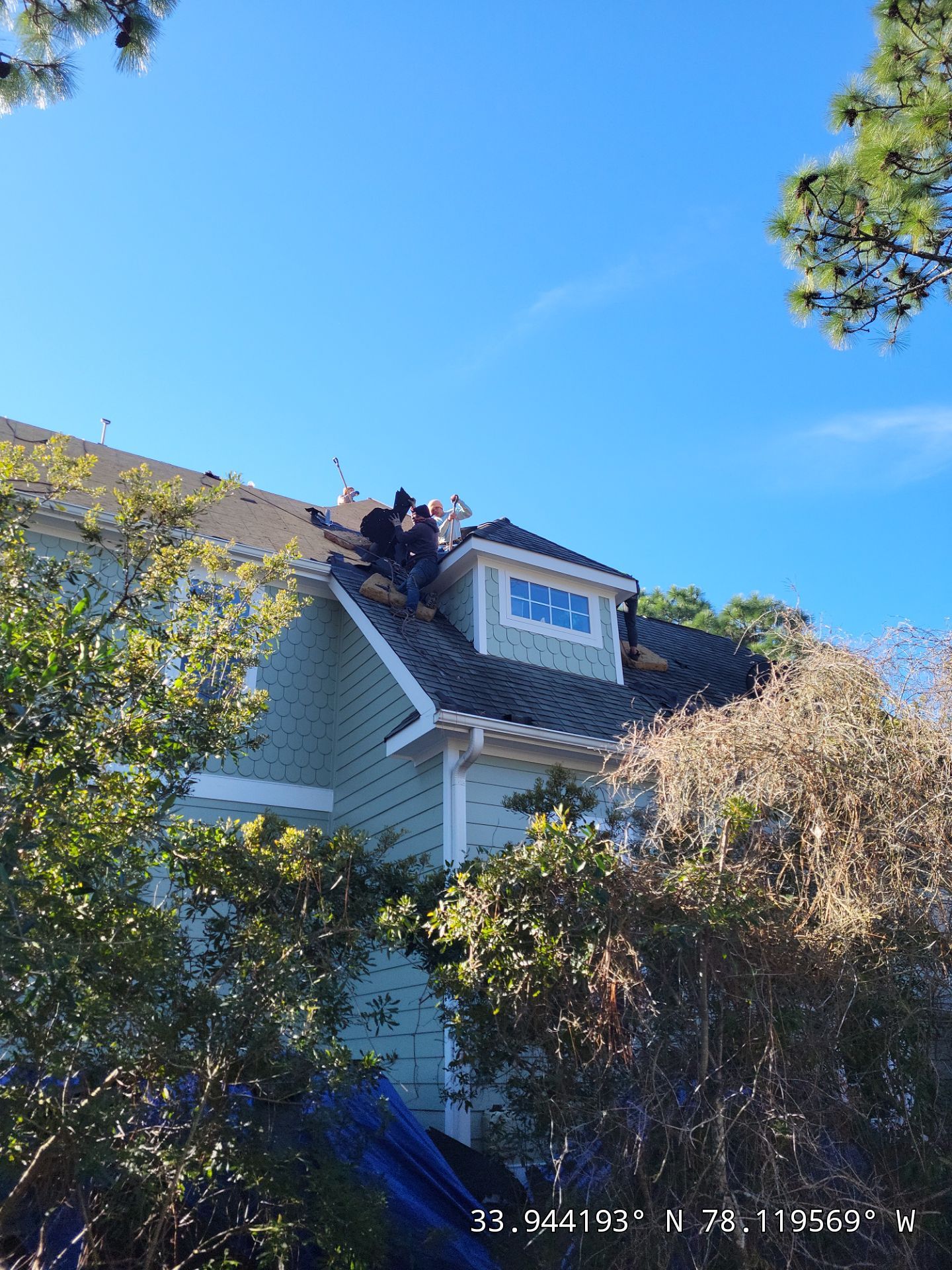 Storm Damage Insurance Claim Roof Replacement in Southport, NC Using CertainTeed by RGR Construction and Roofing, LLC