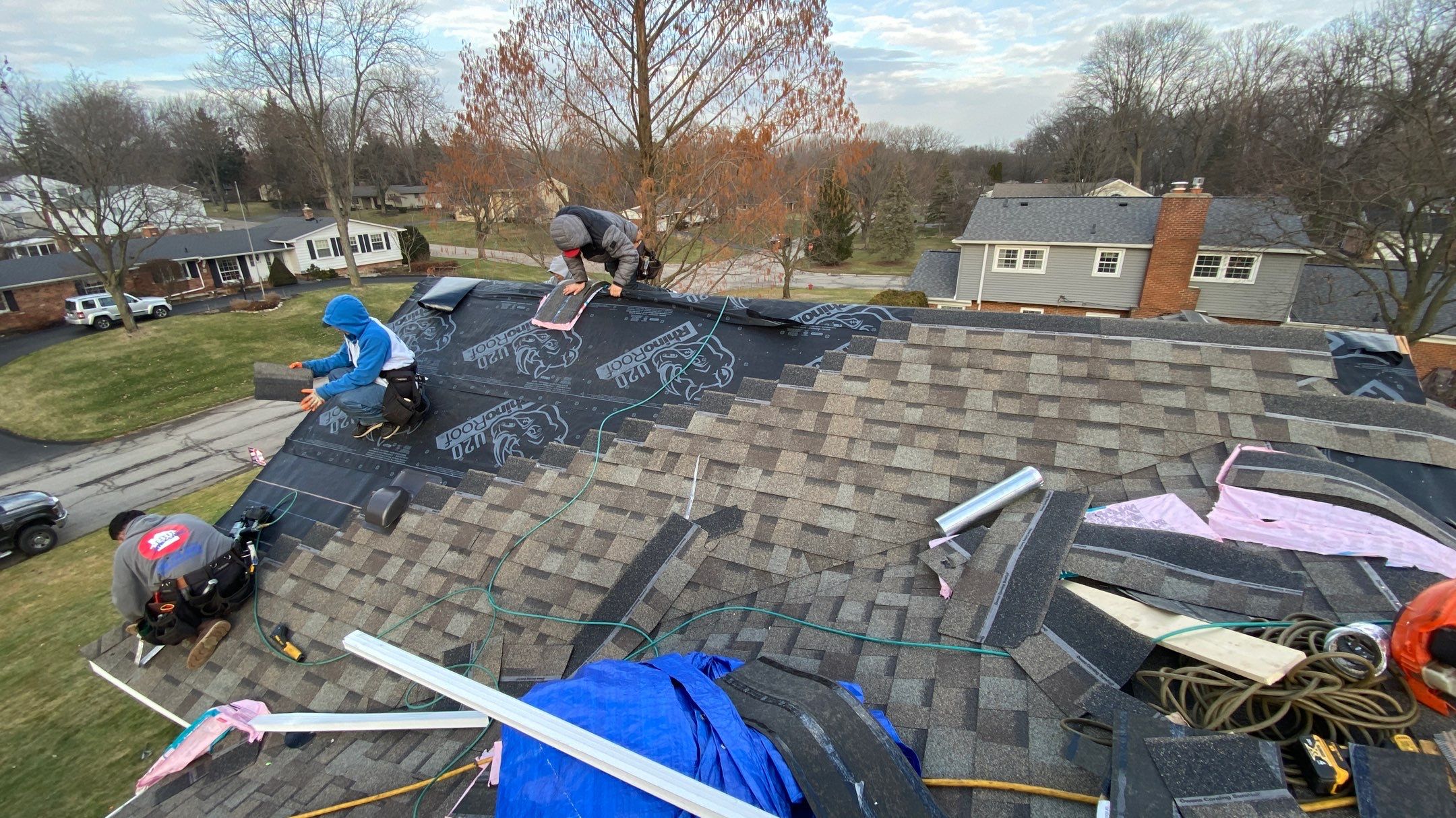 Residential Roofing Installation using Owens Corning Driftwood by 180 Contractors
