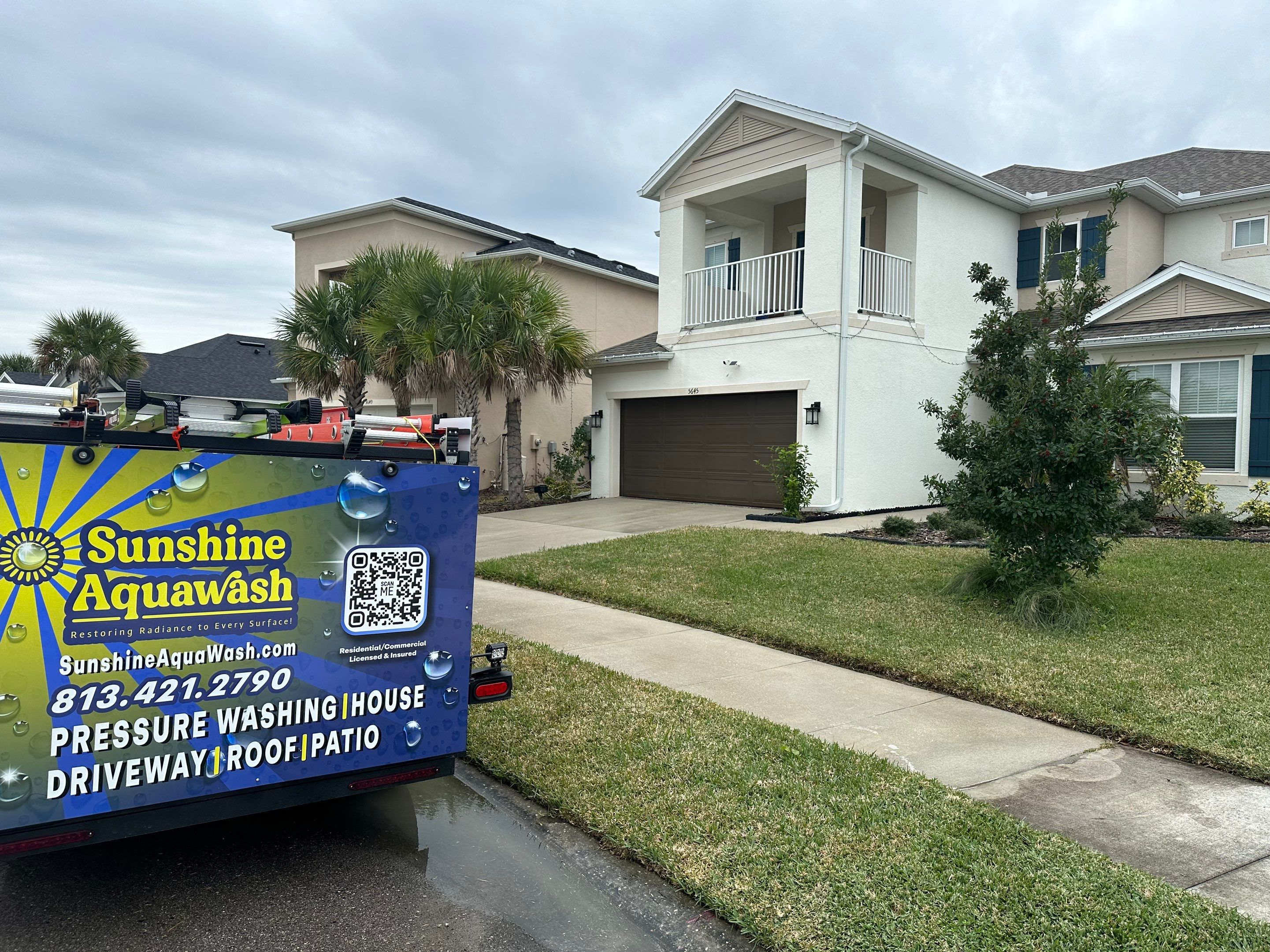 Complete House Wash and Exterior Surface Cleaning in Artisan Lakes Community, Palmetto, FL by Sunshine AquaWash