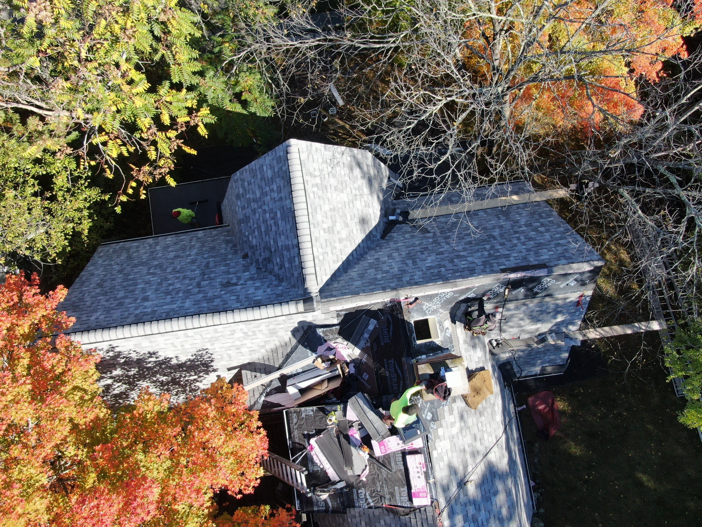Full Roof & Porch EPDM Replacement with Skylight and Chimney Repairs by Mighty Dog Roofing of Greater Middlesex County