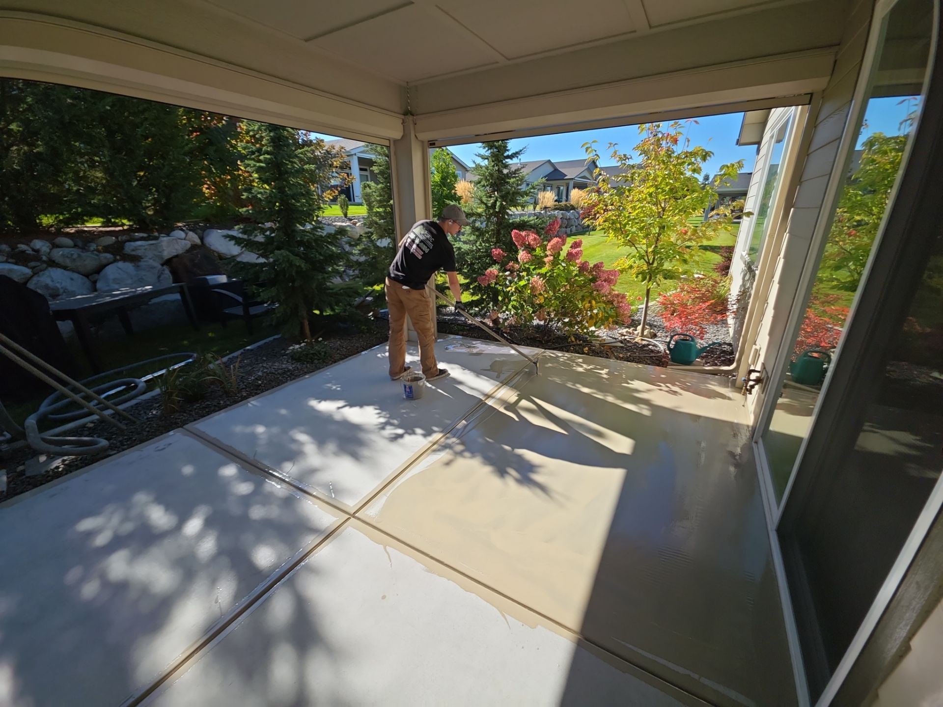 Front Porch and Back Patio Concrete Transformation in Liberty Lake by Croc Coatings, LLC