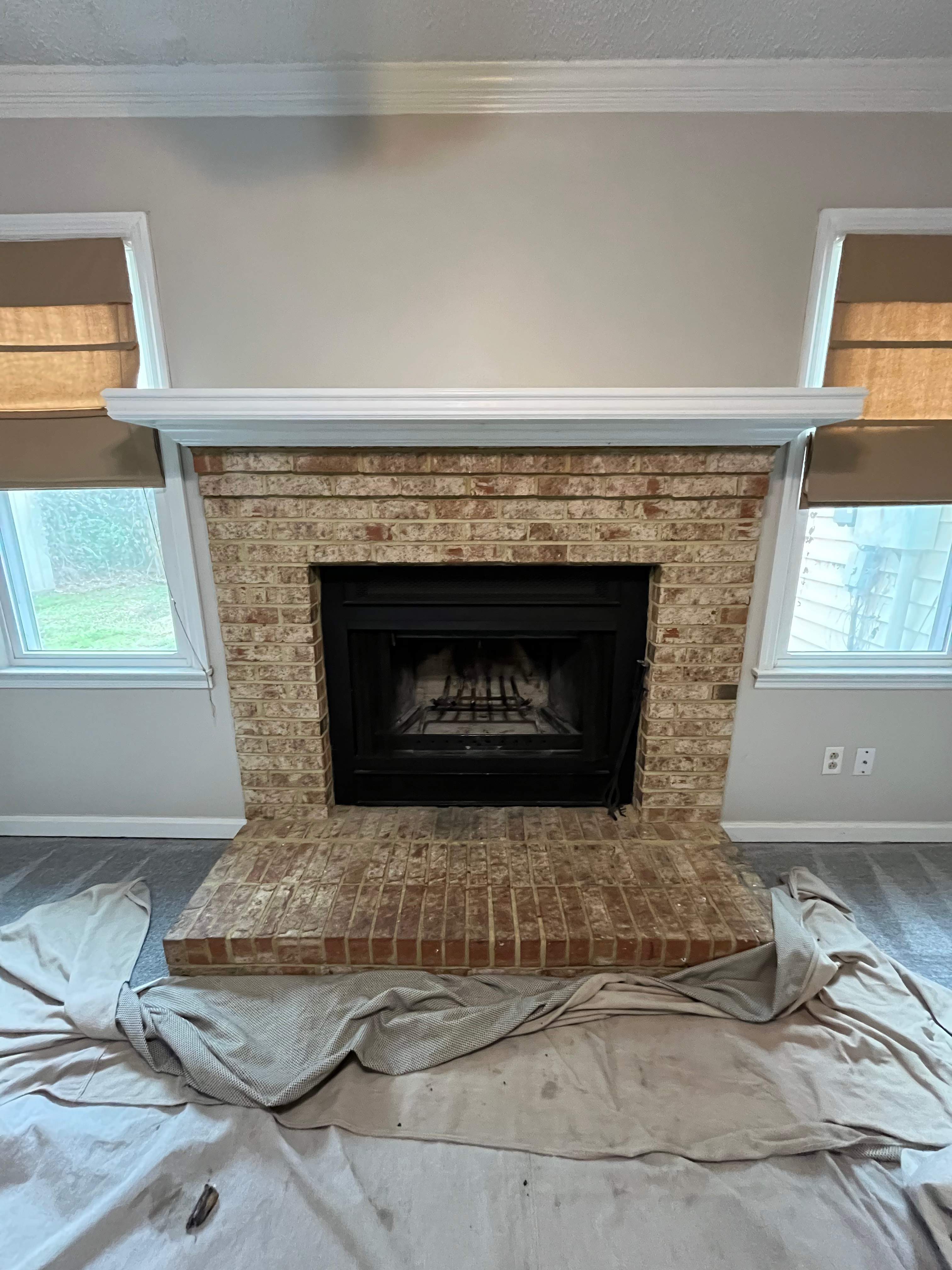New Fireplace, Tile, Mantel and Glass Doors in Virginia Beach by Premier Chimney and Roofing