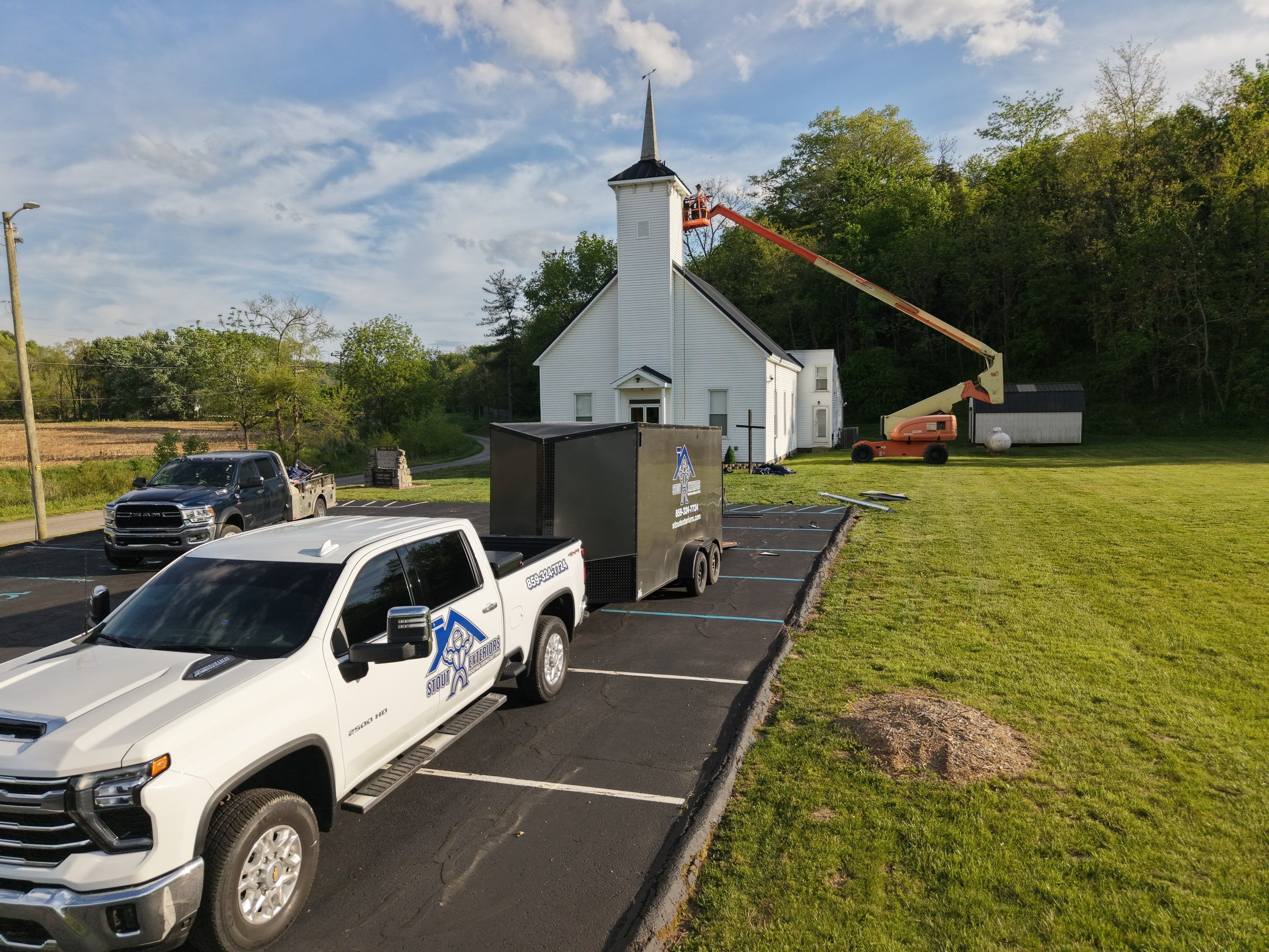 Hustonville Church Steeple Roof Restoration by Stout Exteriors
