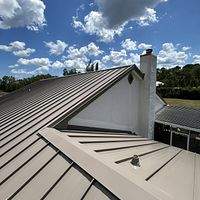 24ga 1.5" Mechanical Seam Buckskin  by Total Roofing System The Metal Roof Experts