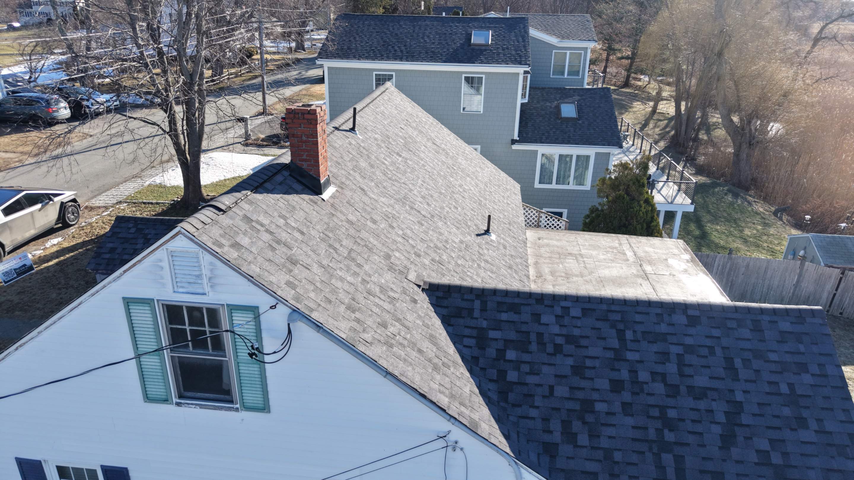 Skylight Removal & Full Roof Replacement in Salisbury, MA – Owens Corning Duration Designer, Midnight Plum by JOHNNYS PRO
