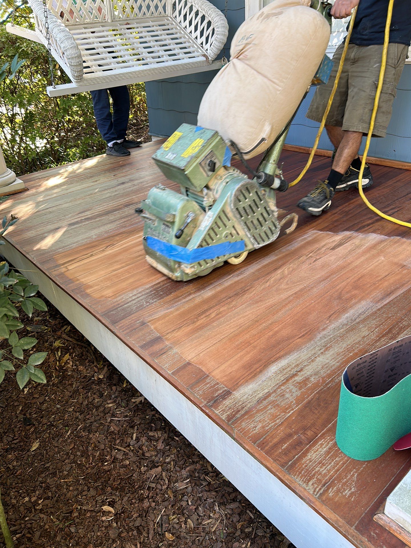 Brazillian Cherry porch refinish by Footprints Floors of East Atlanta