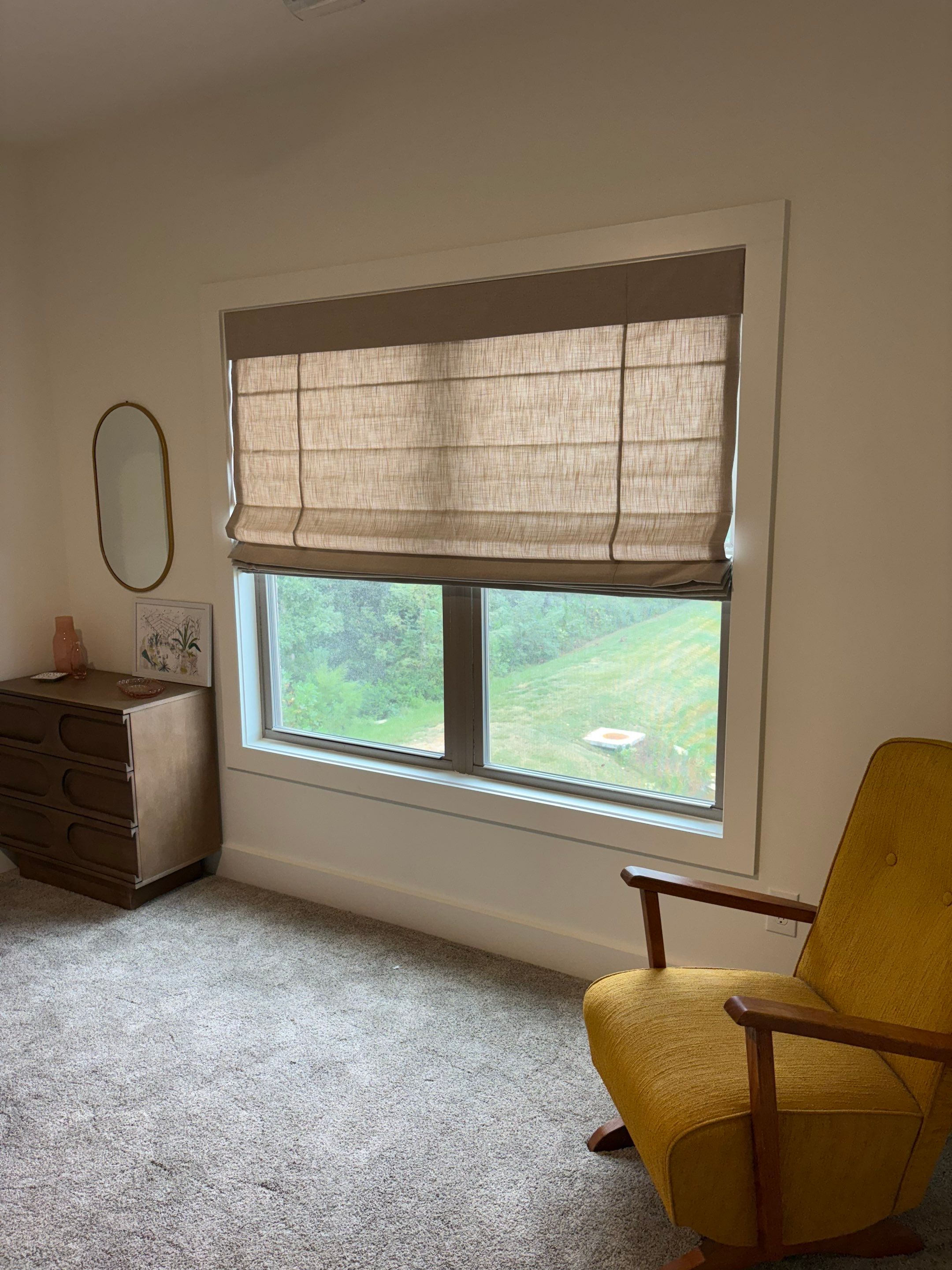 Roman and Woven Wood Shades Project in Huntsville by Blinds and Borders
