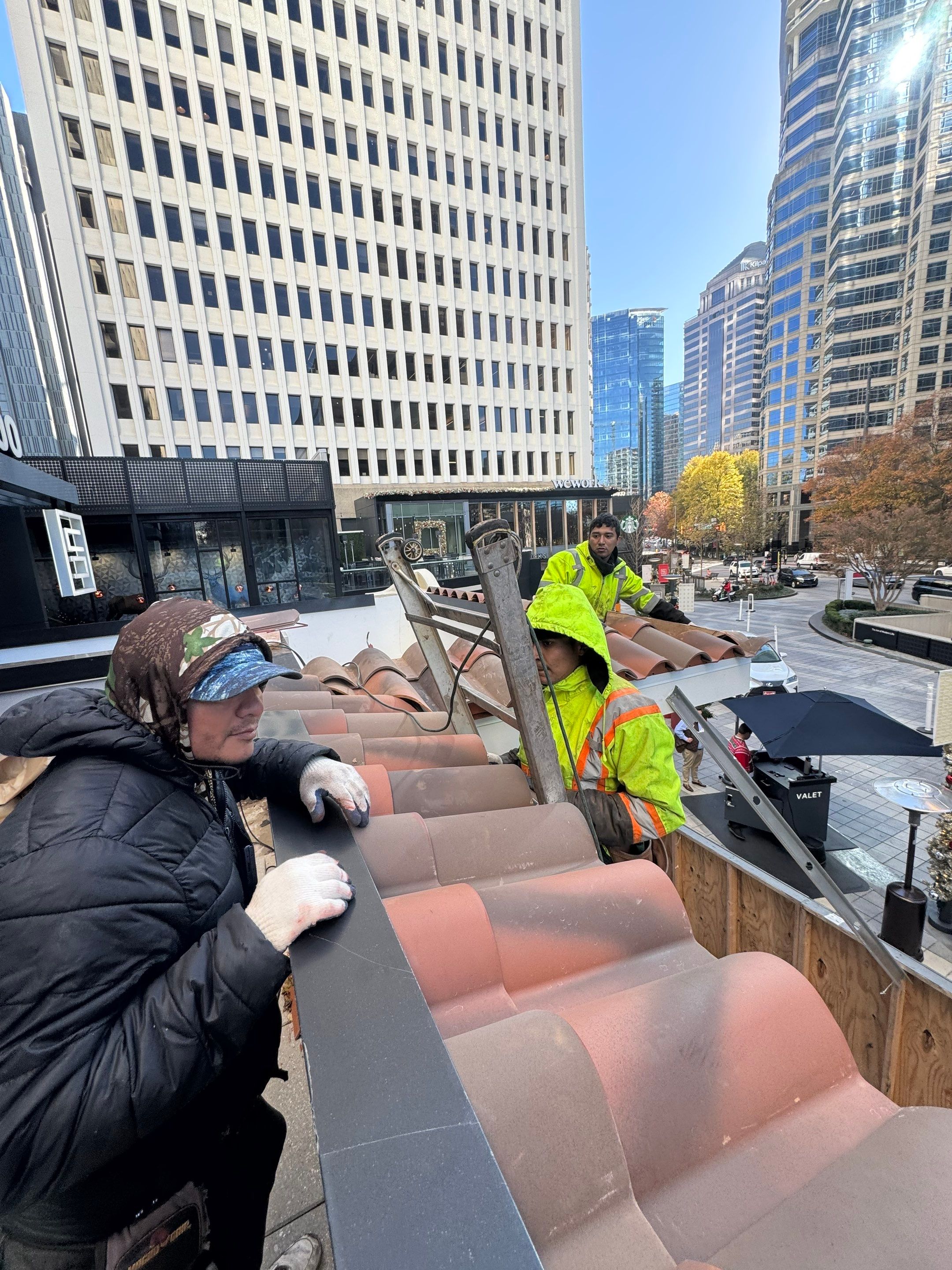 Spanish Tile & TPO Roofing Installation – Cuevacia Restaurant | Colony Square Midtown Atlanta by Mosaic Roofing Company