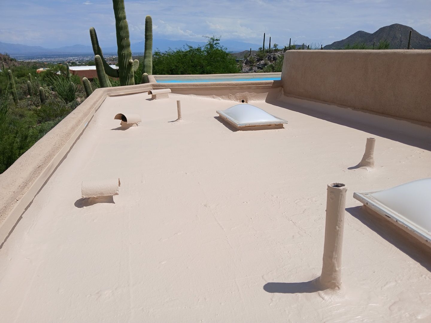 Residential Flat Roof Elastomeric Coating and Restoration in Tucson by West Coast Roofing AZ