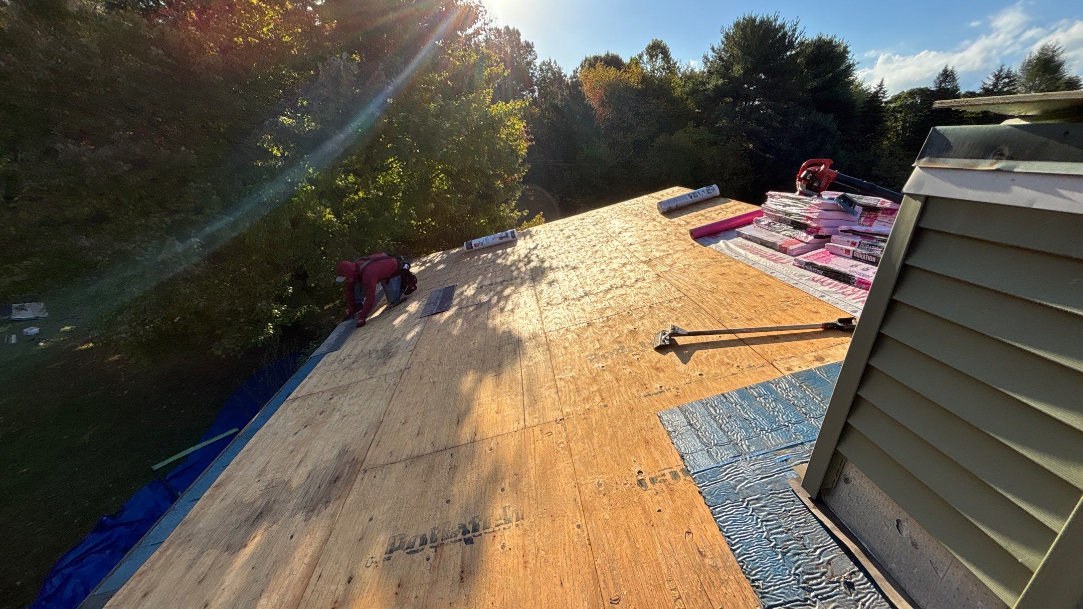 Roof Replacement using Owens Corning Sand Castle and Siding Replacement using Odyssey Plus D4" Wood Grain by 180 Contractors