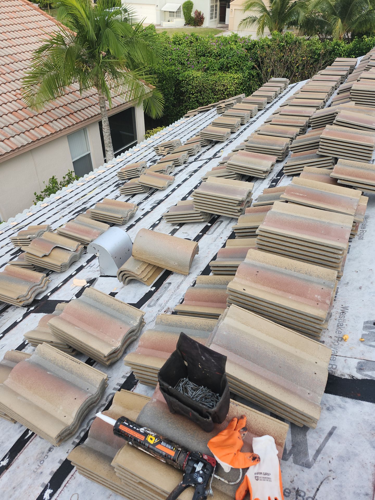 Concrete Tile Roof Replacement and Wood Decking Repair in Boca Raton by Aastro Roofing