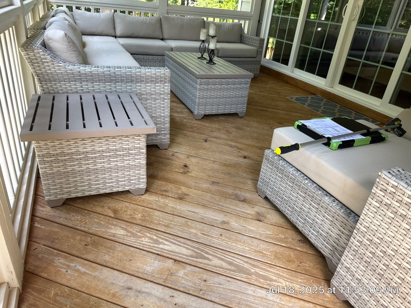 Wood and Concrete Deck using Wood and Concrete Sealant with PolySand by DuraSeal