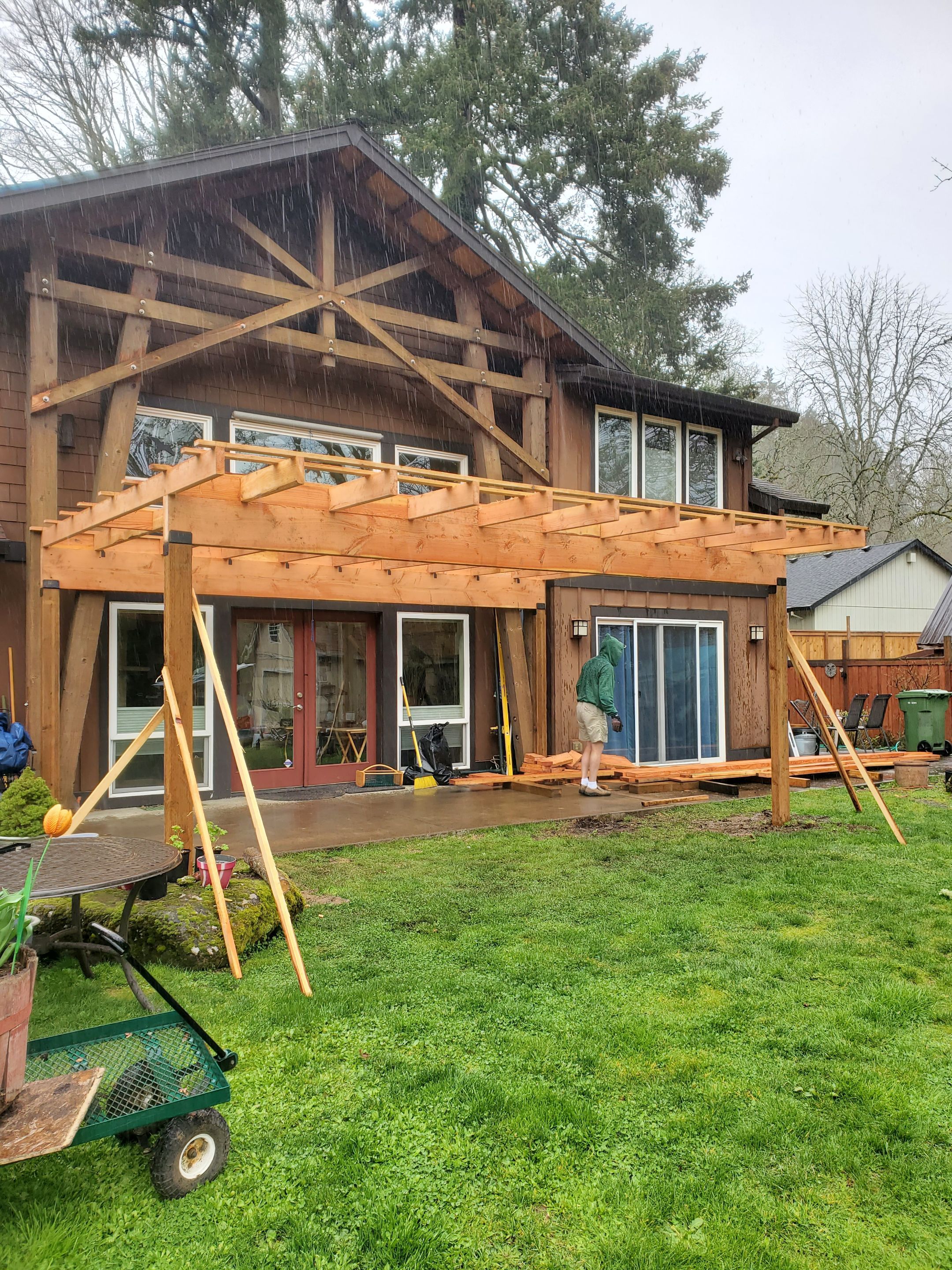 Hand-Milled Rough Sawn 20' X 15' Patio using Rough Sawn Lumber by Construction Now LLC