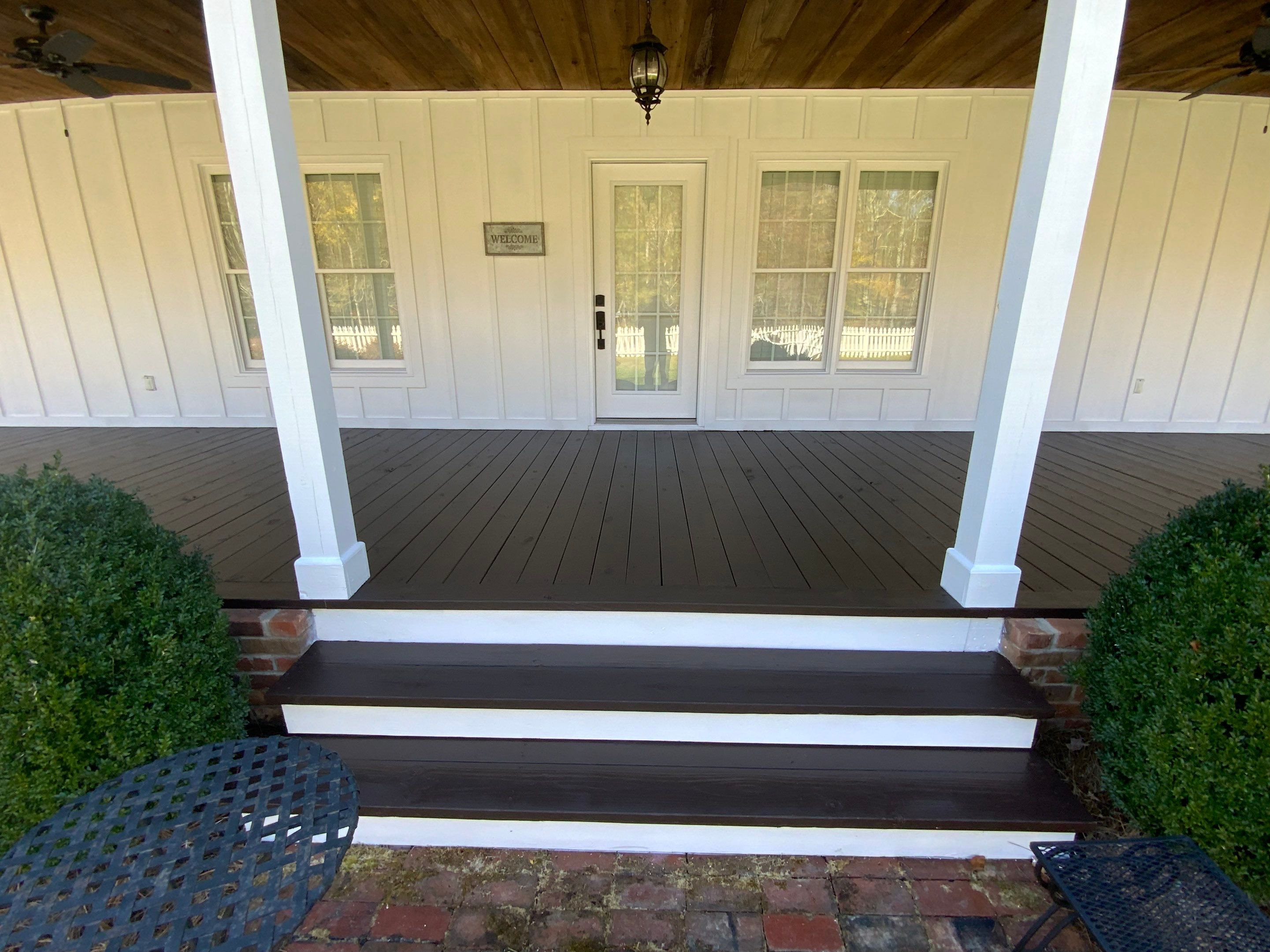 Exterior Trim Painting and Dark Deck Staining in Acworth by Swift Home Renovations