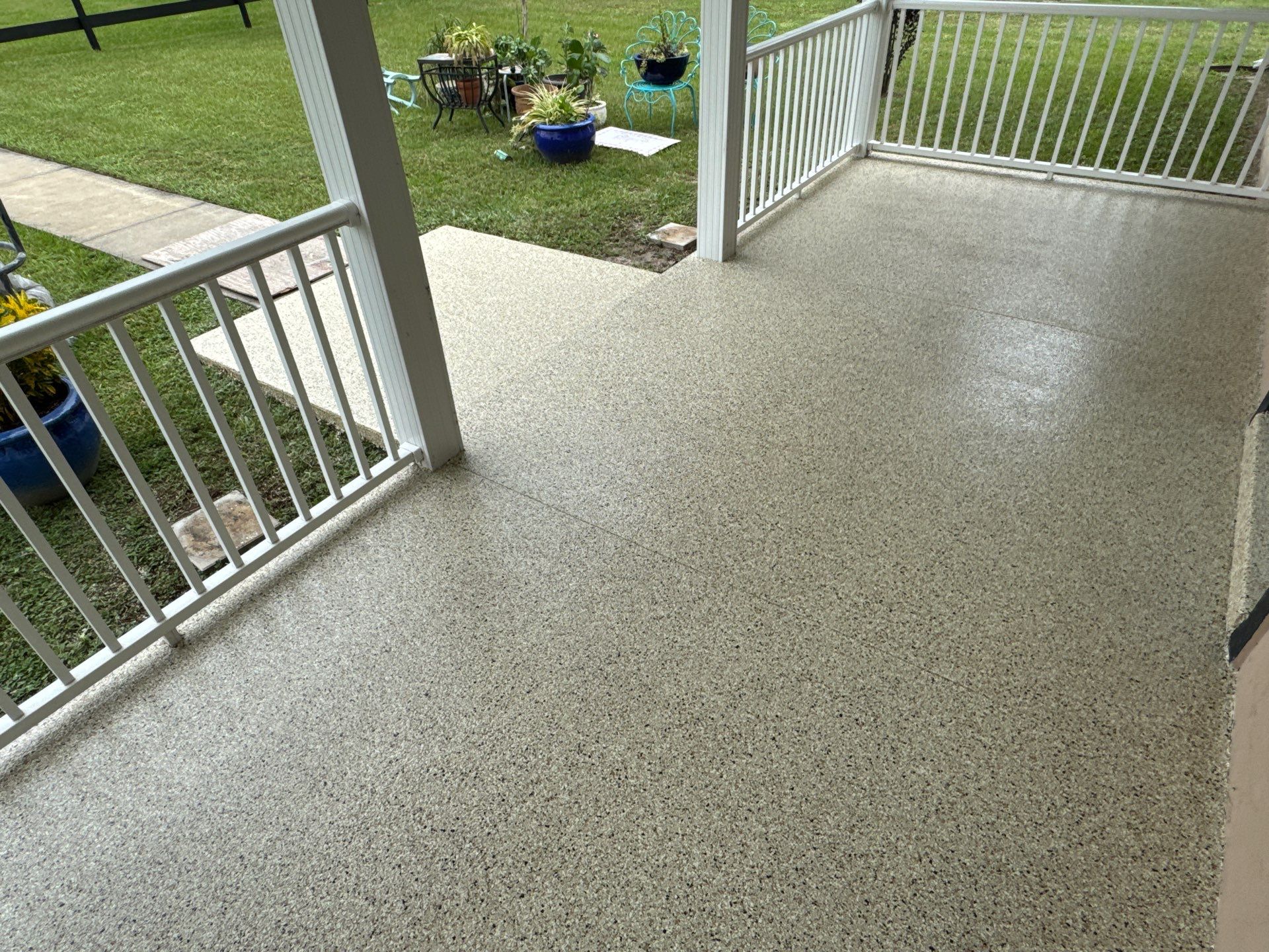 Porches Project in Chiefland, FL in Driftwood by Cross Creek Concrete Coatings
