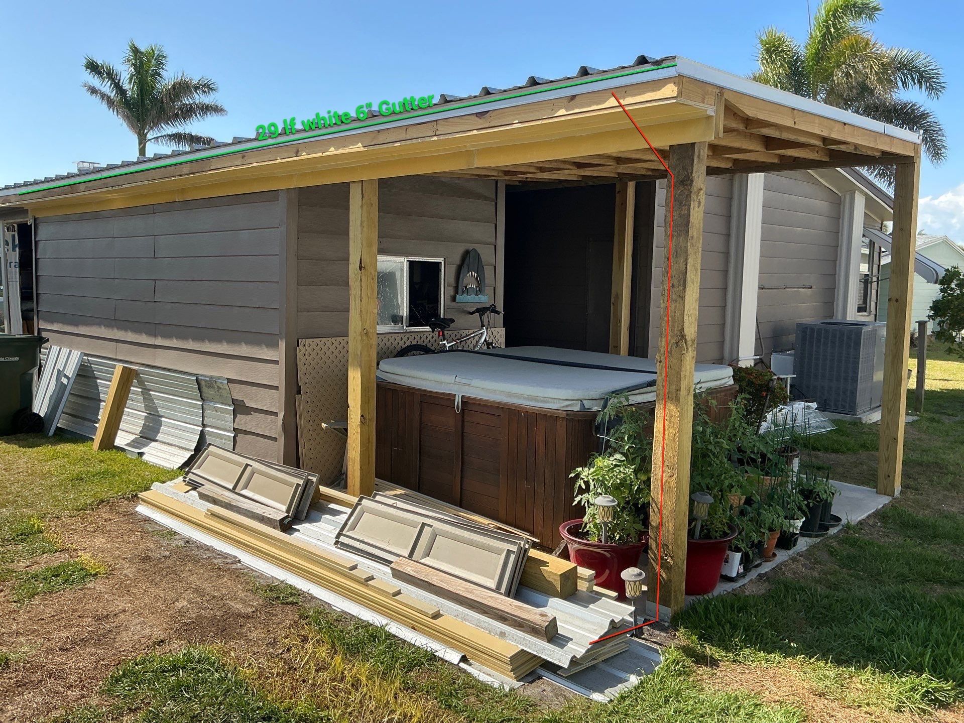 6 Inch Seamless Gutters using 3X4 Elbow Downspout in Venice FL by Gutter Professors