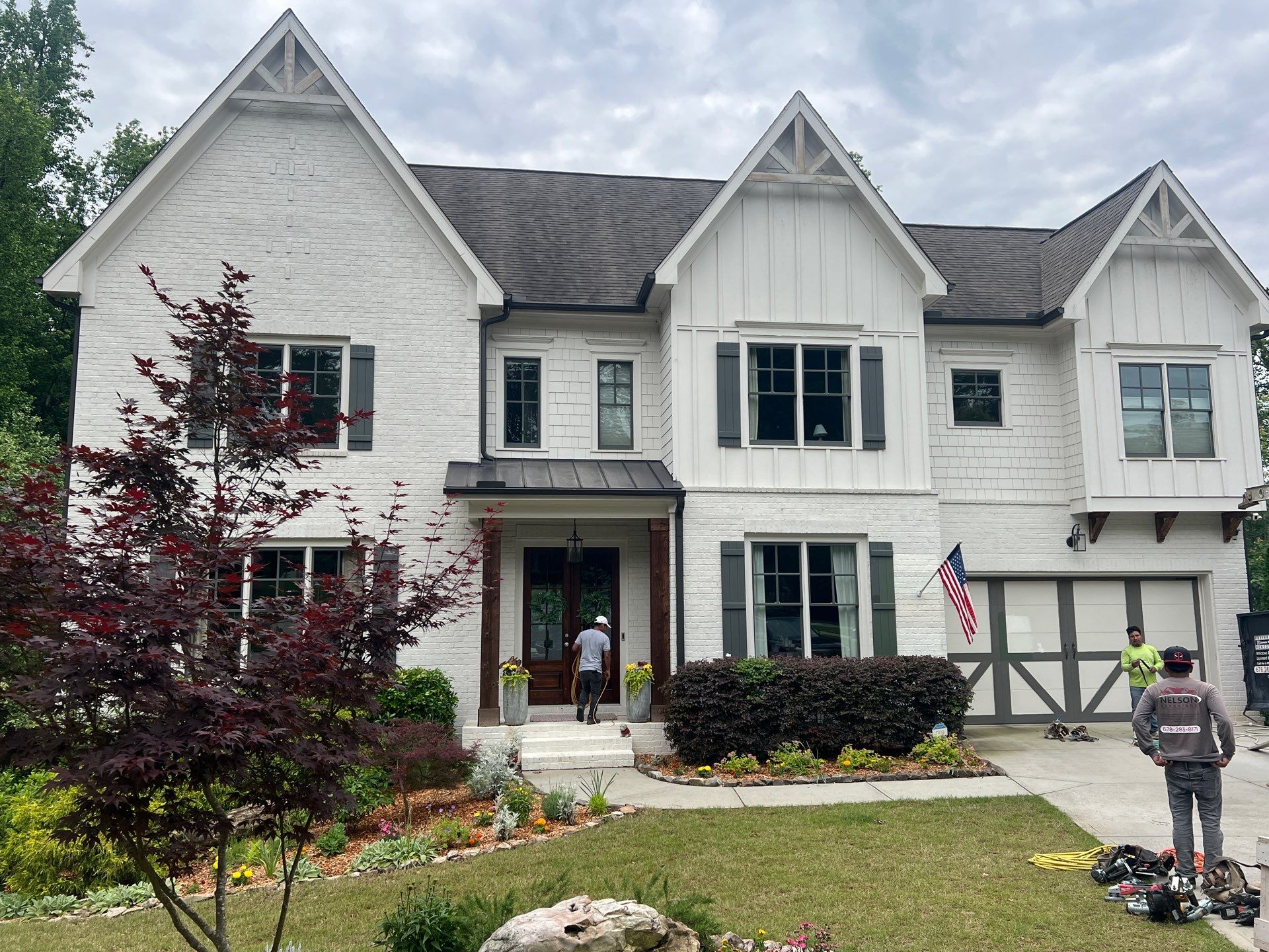 Custom Gable Bracket Replacement, Exterior Paint, and Deck Stain in Chamblee, GA by Nelson Exteriors 