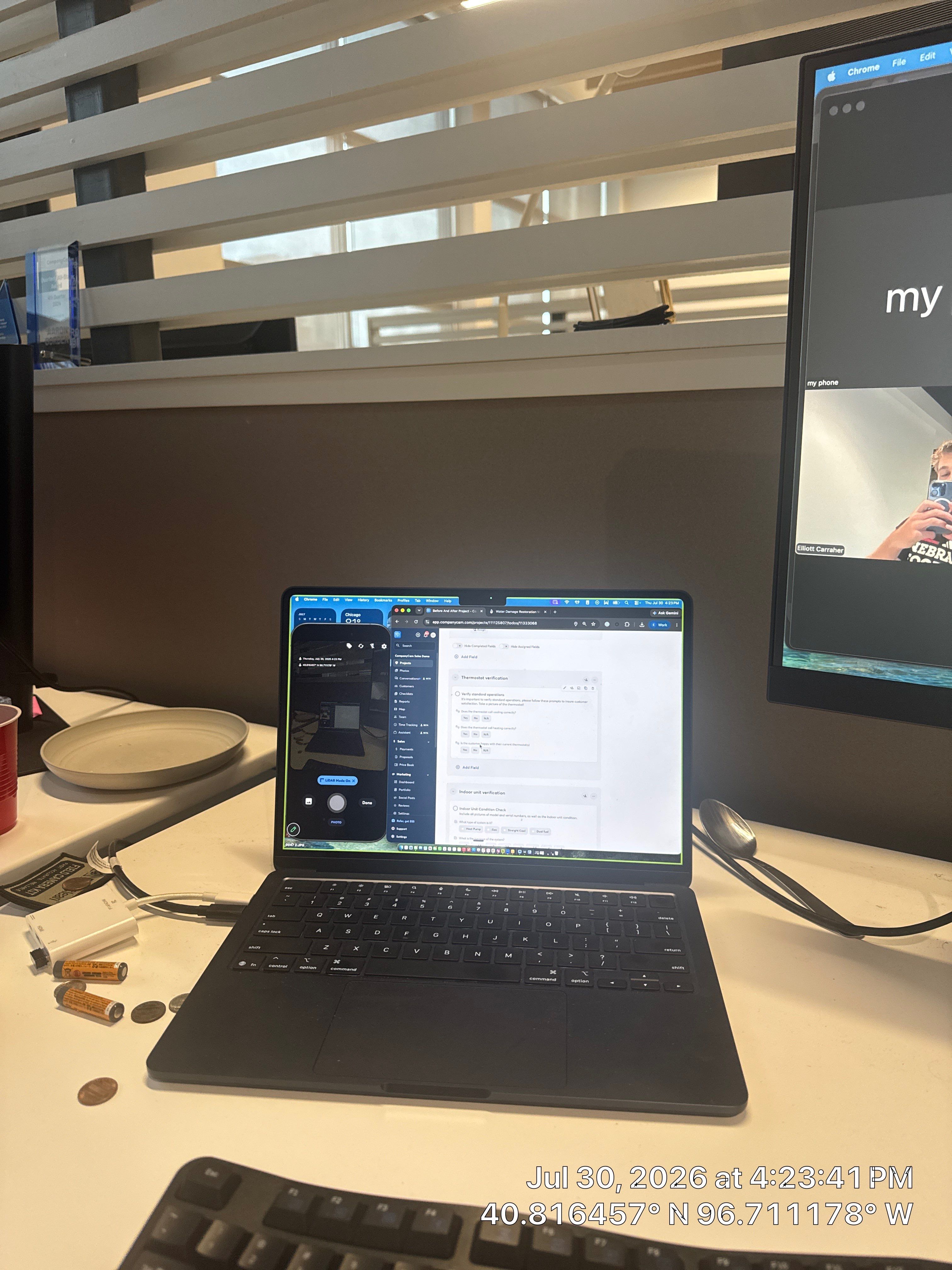 Commercial Office Interior Upgrades with Privacy Film and TV Mounting by CompanyCam Sales Demo