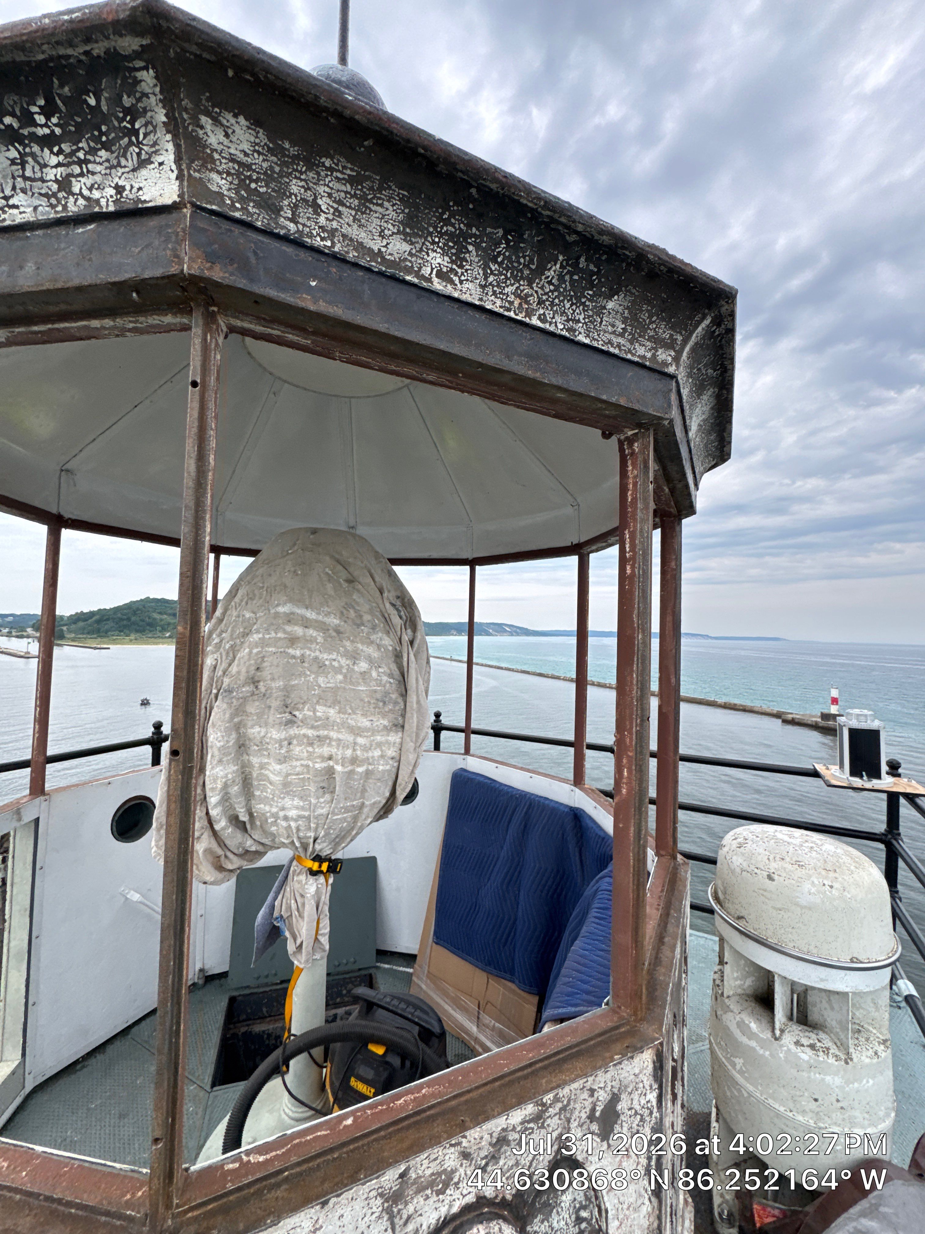 Historical Restoration and Coating of Frankfort North Breakwater Lighthouse by Finkle Preservation & Construction 