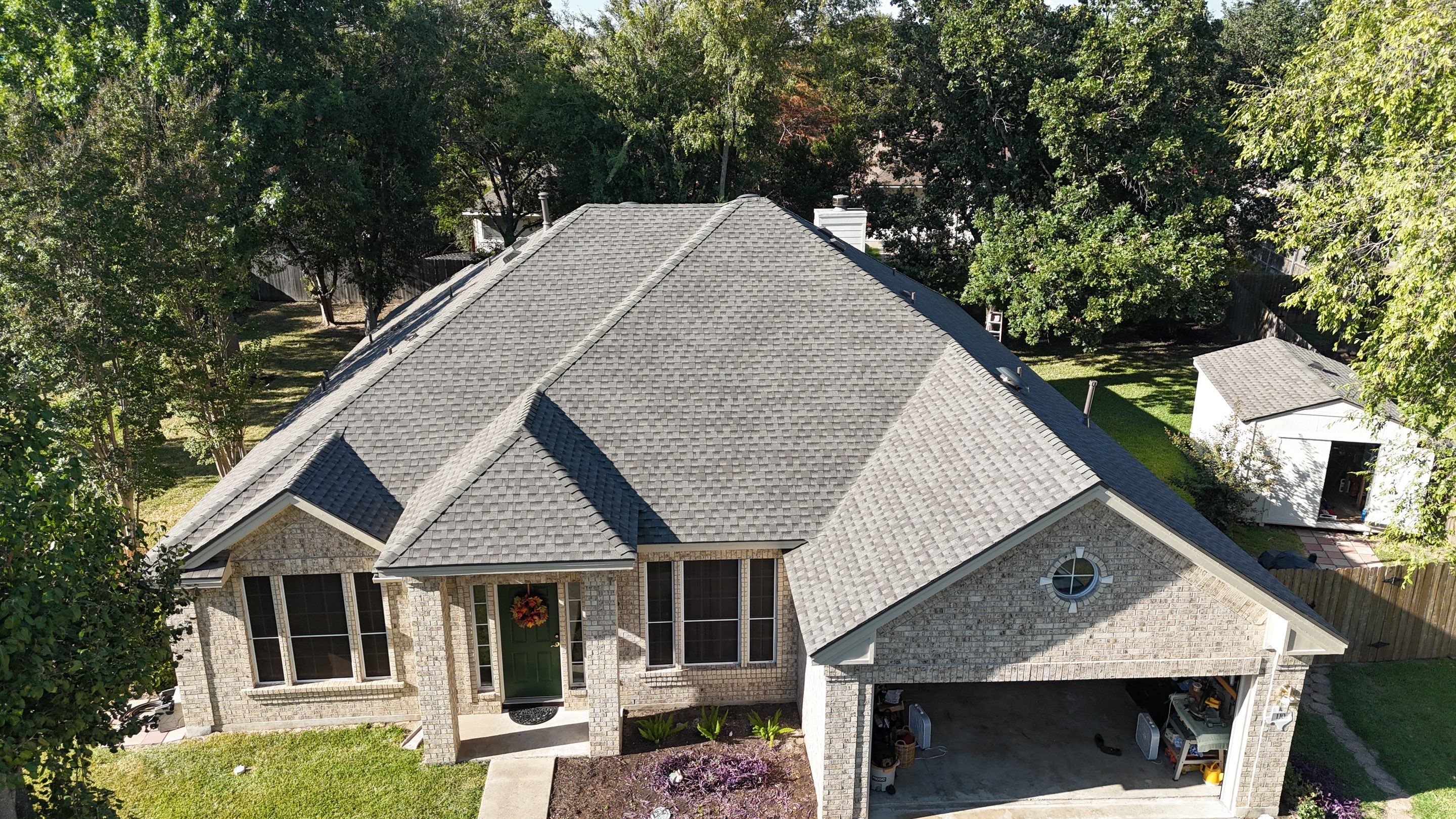 Residential Roof Replacement using GAF - HDZ - Weathered Wood by Action Exteriors Austin