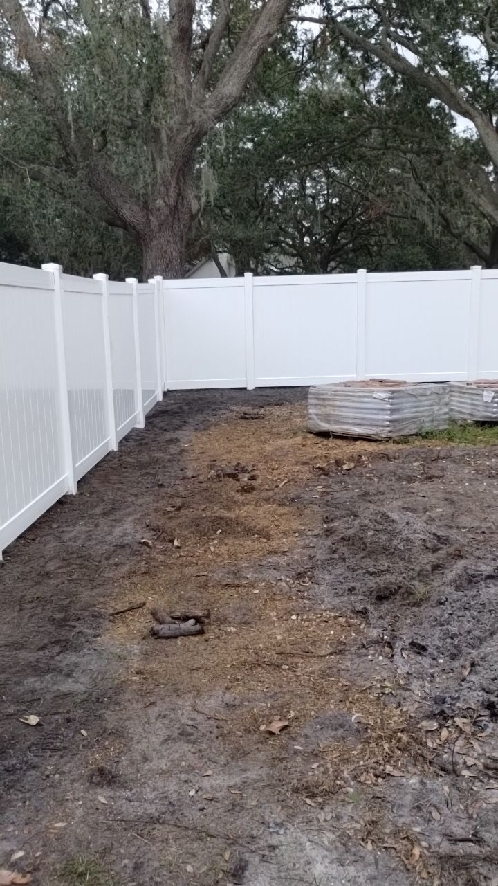 White Vinyl Privacy Fence Installation In North Port, FL by Asap fence and gates, LLC
