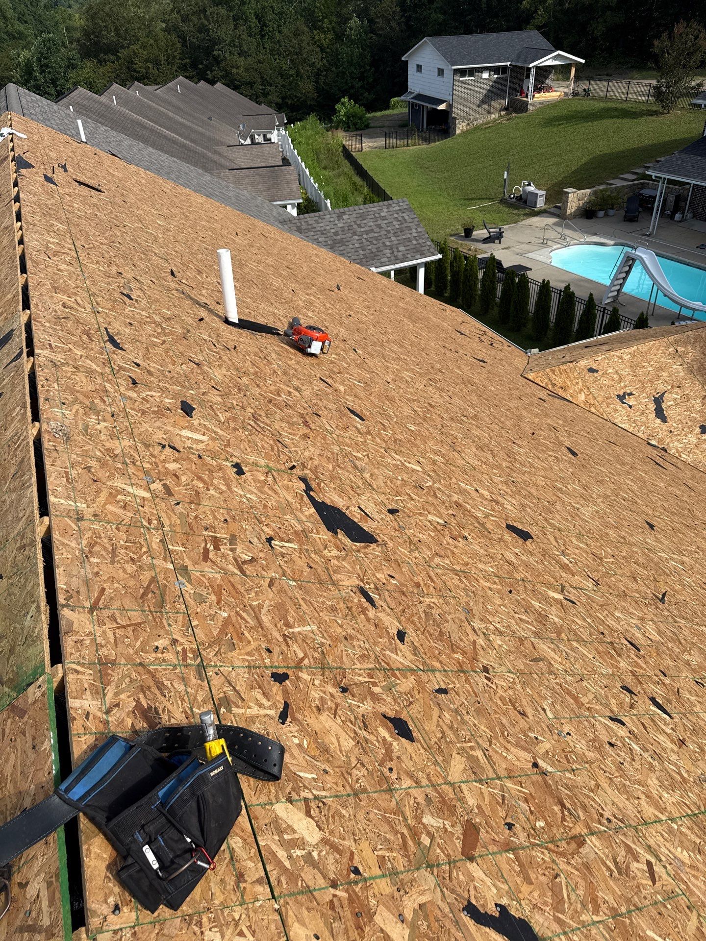 Residential Roofing Installation using Driftwood by Rainstoppers Roofing