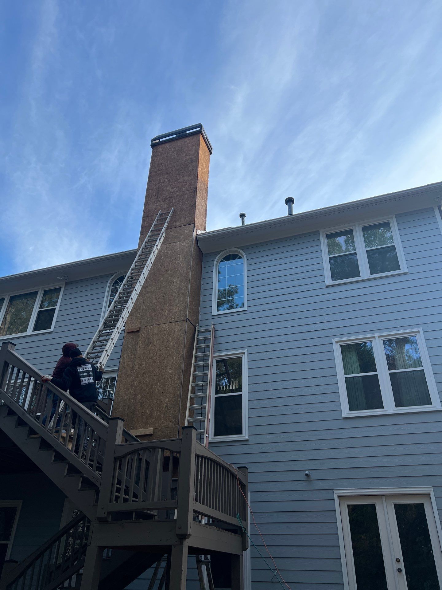 Chimney Siding Reconstruction and Full Exterior Painting in Marietta by Swift Home Renovations