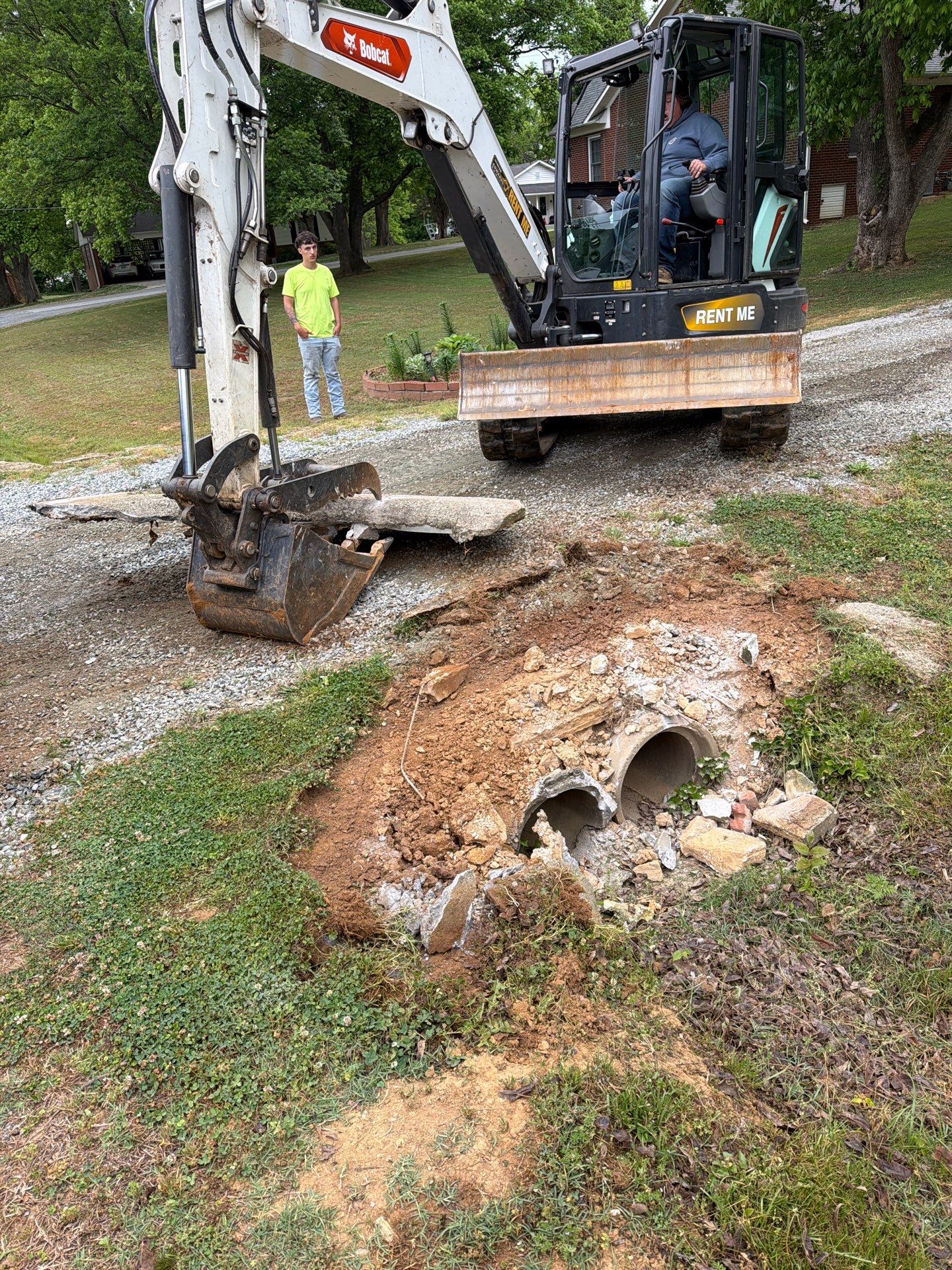 Drainage and Culvert Headwall Installation in Thomasville by Four Oaks Grading and Septic, LLC
