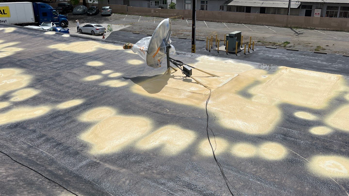Foam Refurbish using Conklin Benchmark/PUMA XL coatings and spray foam by Straight Edge Roofing Inc
