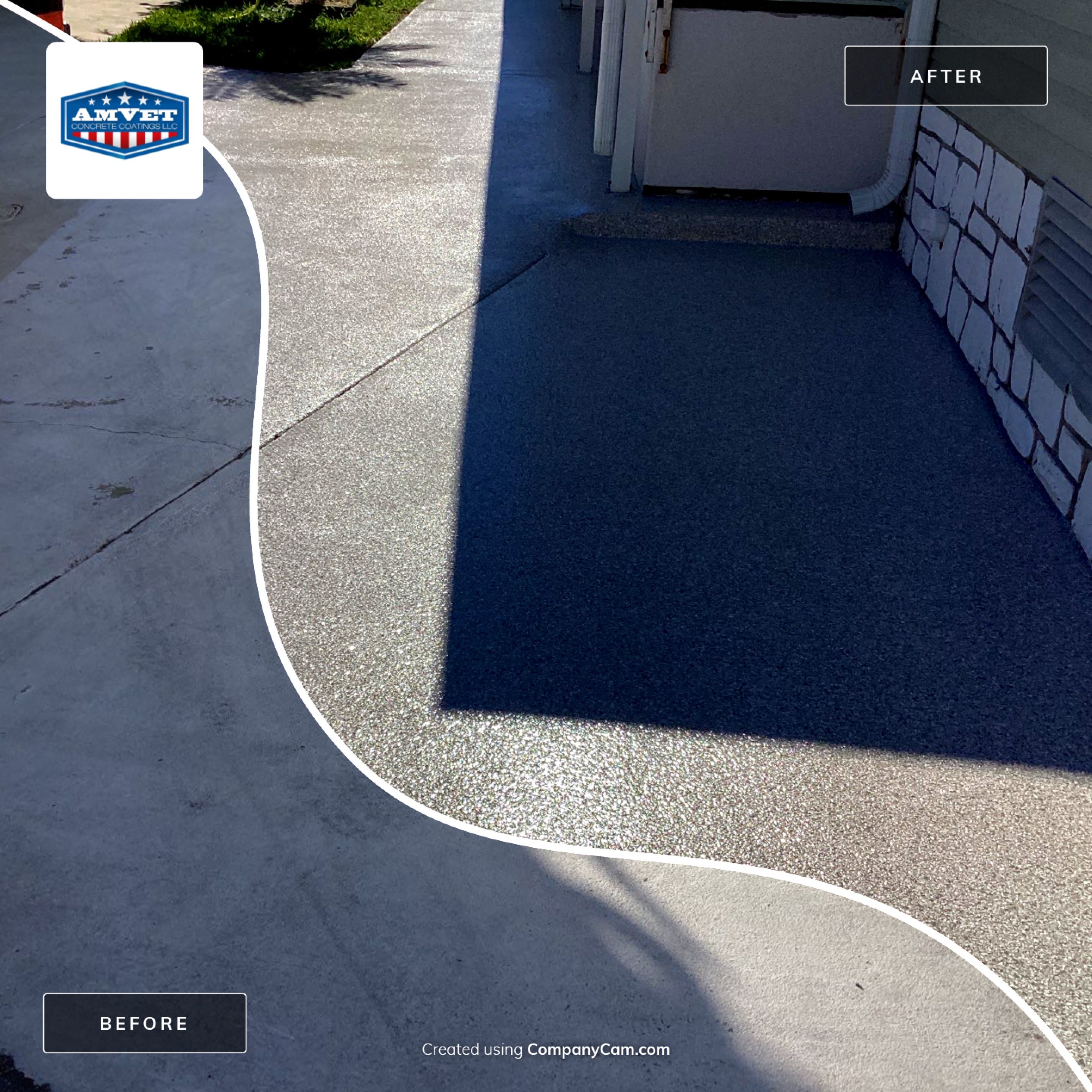 Driveway using Mt Everest by Amvet concrete coatings llc