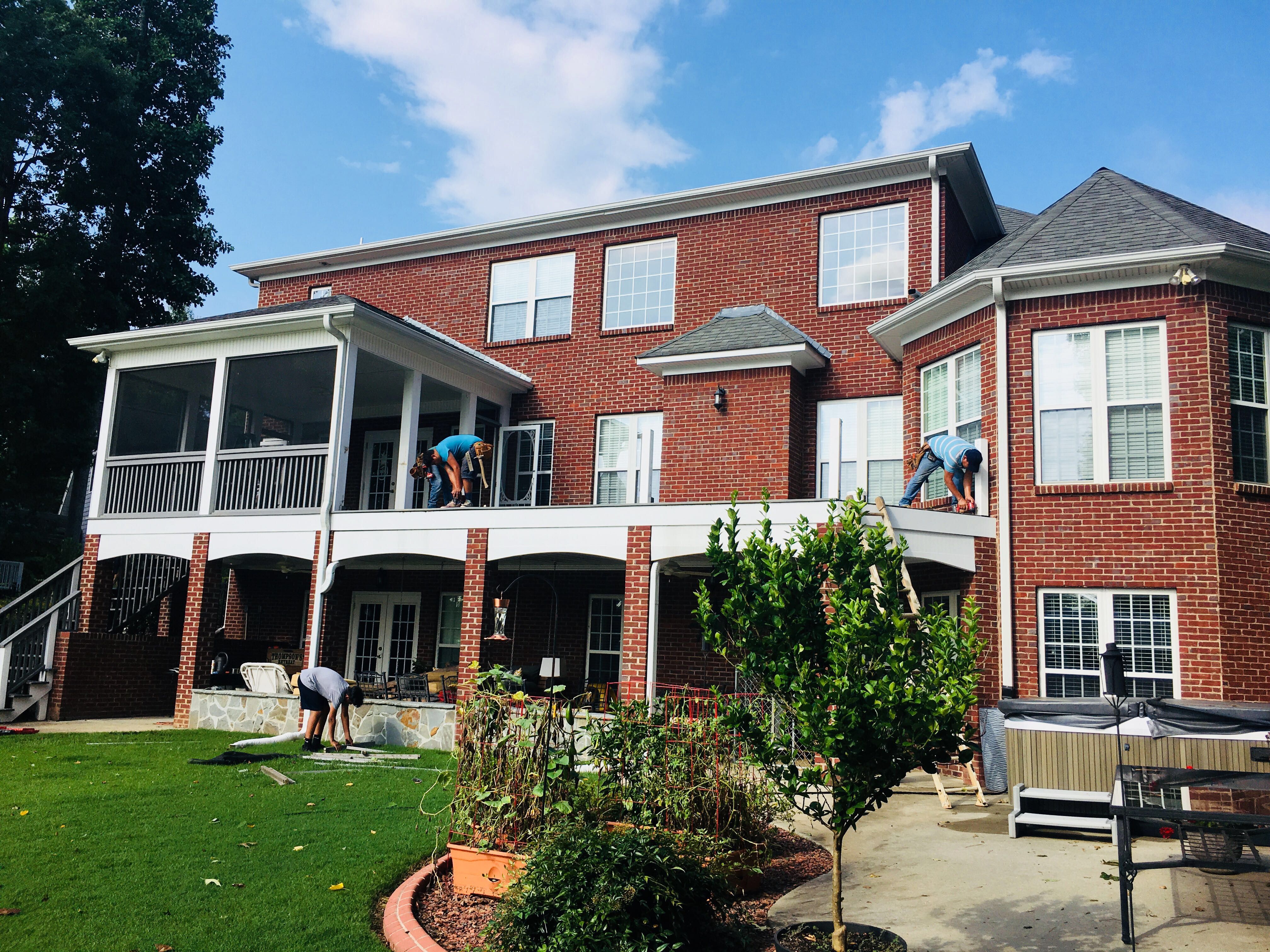 Elevated Composite Deck and Screened Porch Construction in Newnan by Swift Home Renovations
