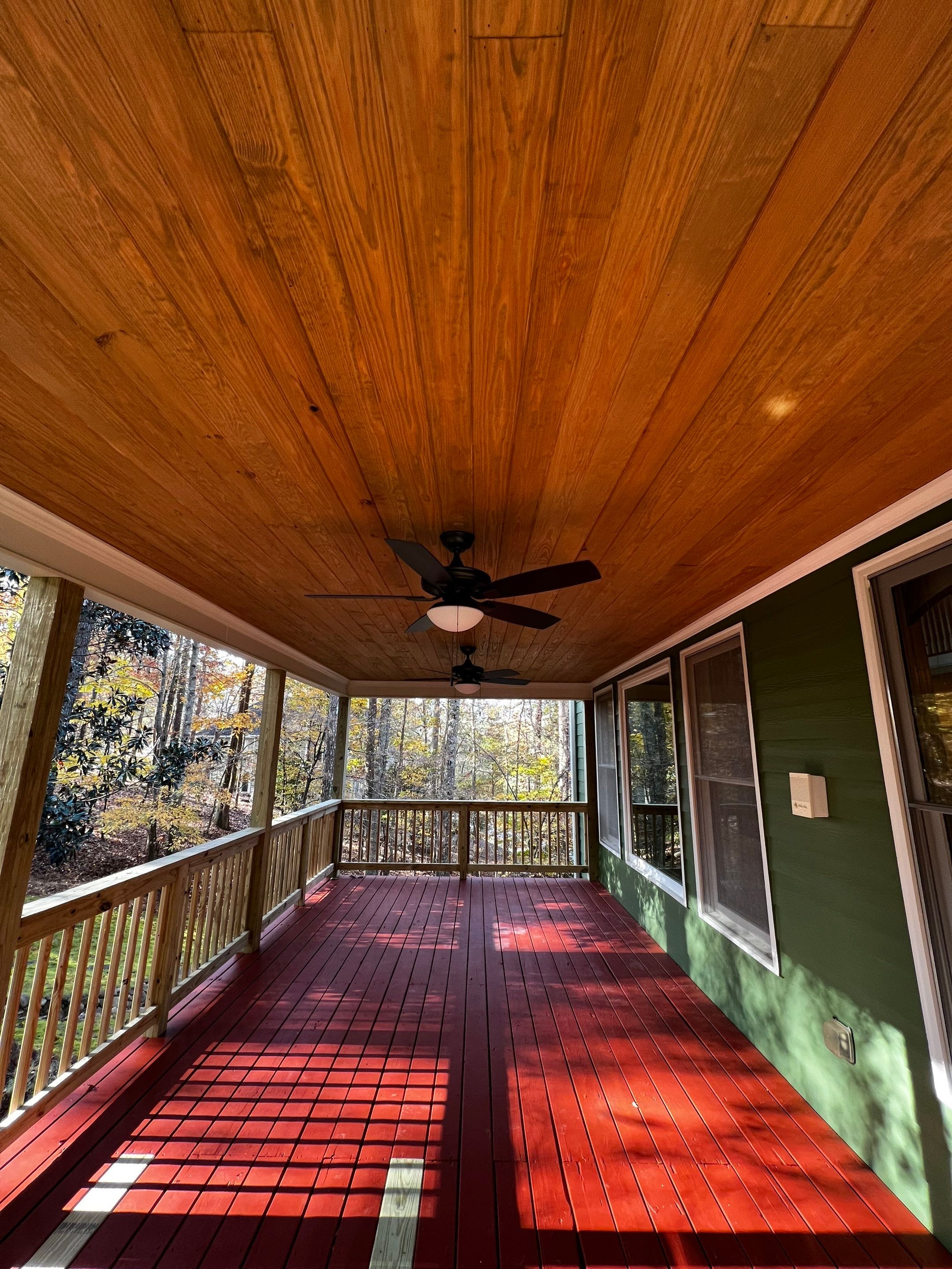 Custom Covered Porch and Wood Deck Addition in Canton by Swift Home Renovations 